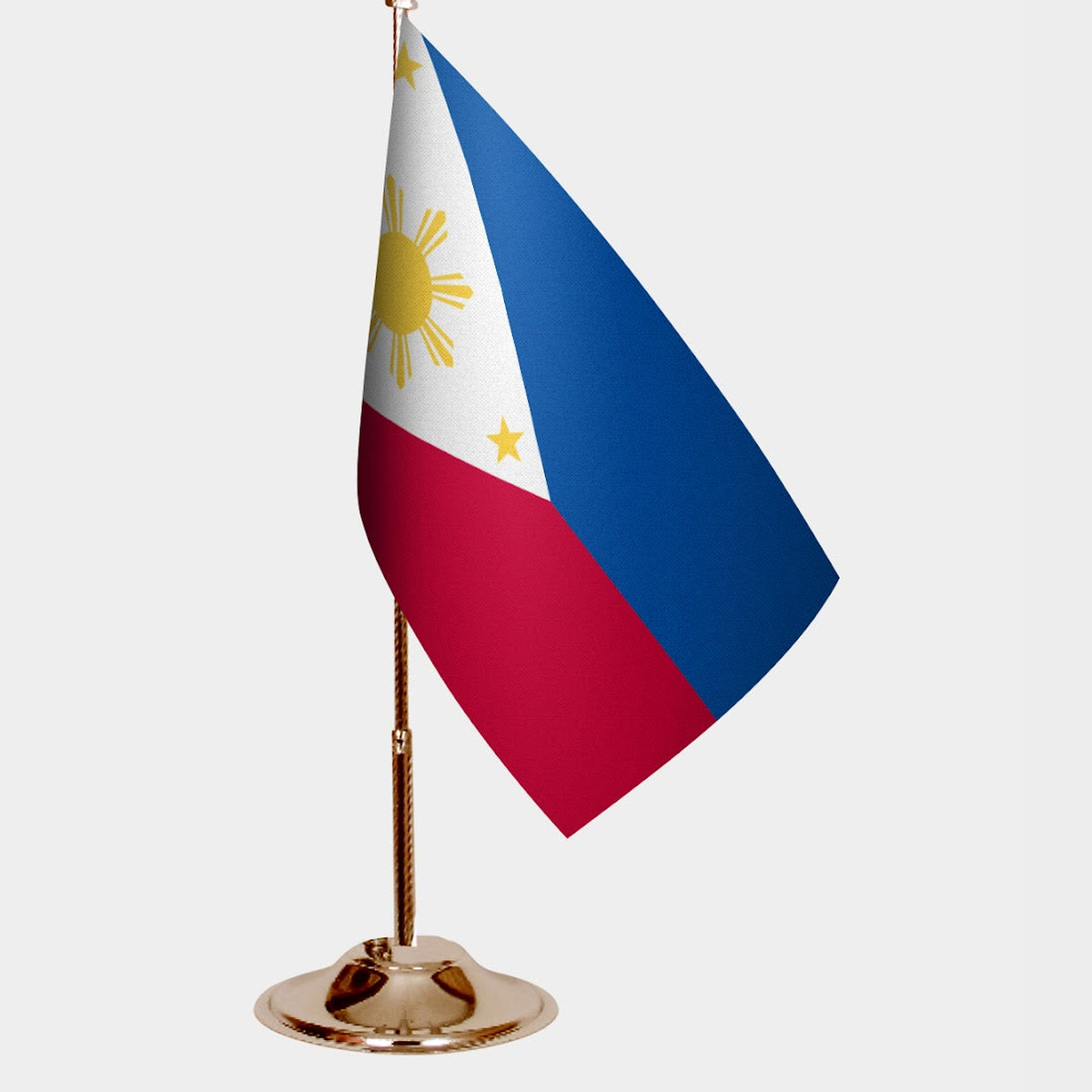 Philippines Gold Desk Flag - Premium Metal Stand