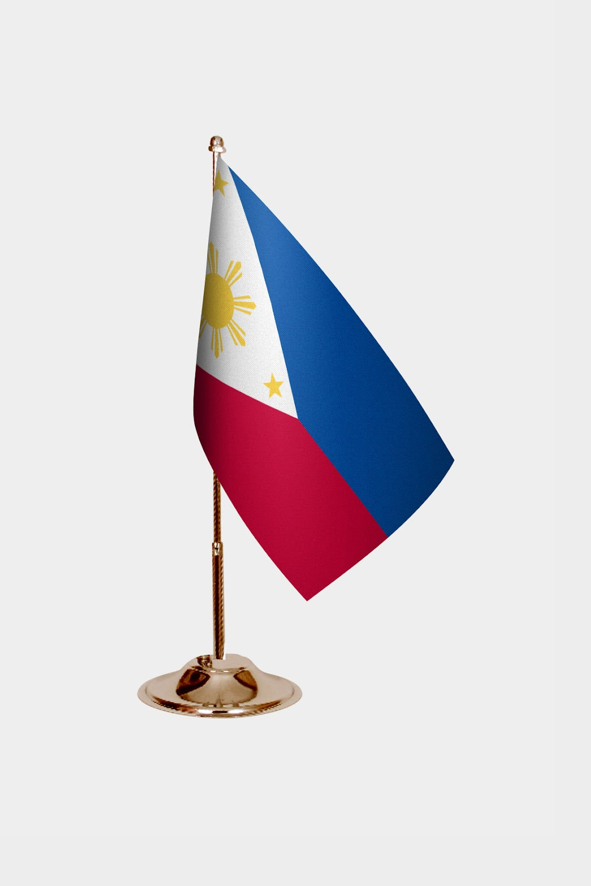 Philippines Gold Desk Flag - Premium Metal Stand