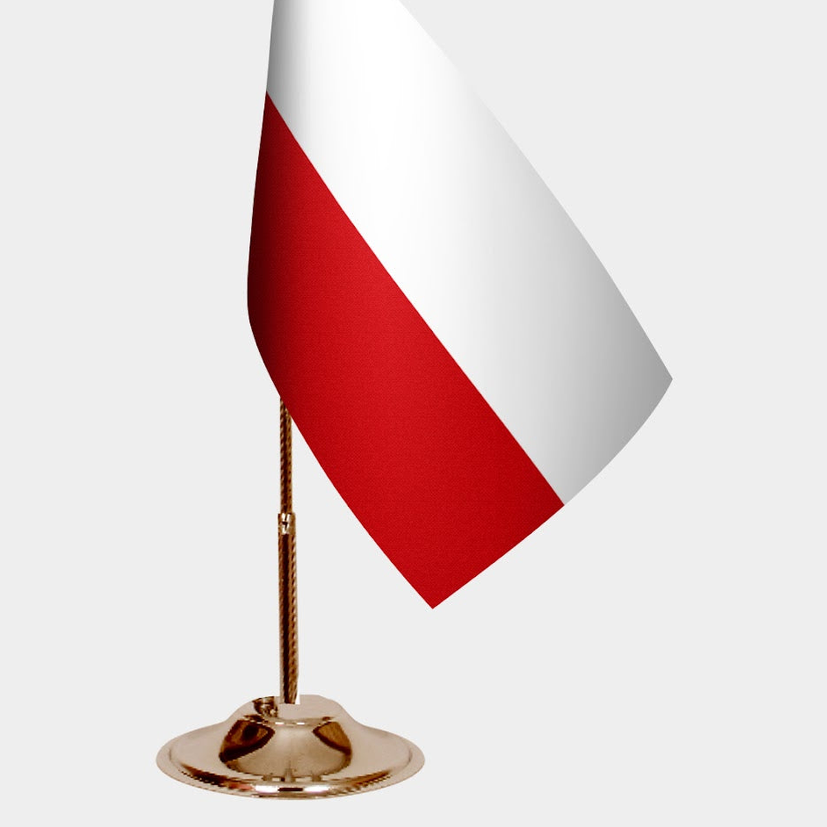 Poland Gold Desk Flag - Premium Metal Stand