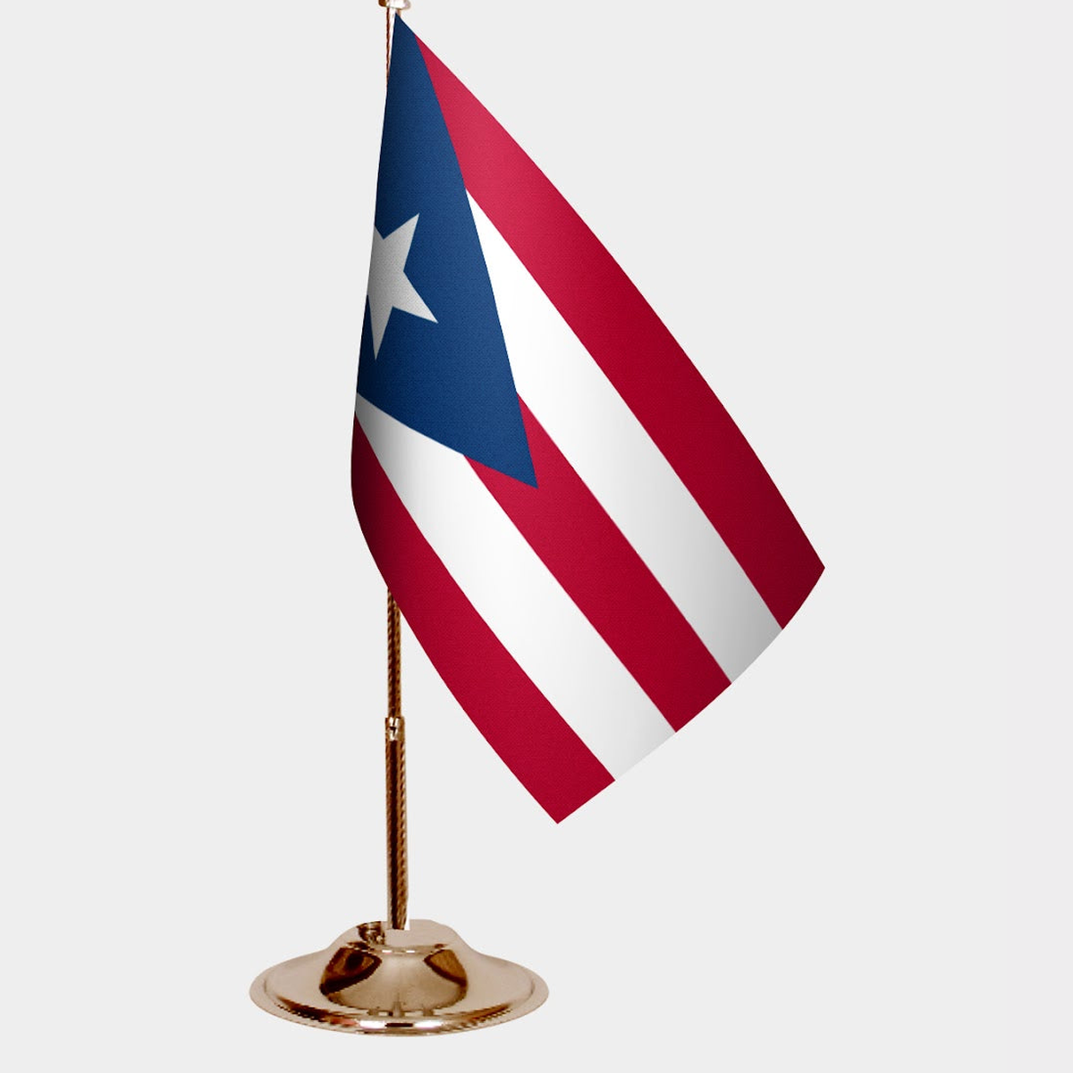 Puerto Rico Gold Desk Flag - Premium Metal Stand