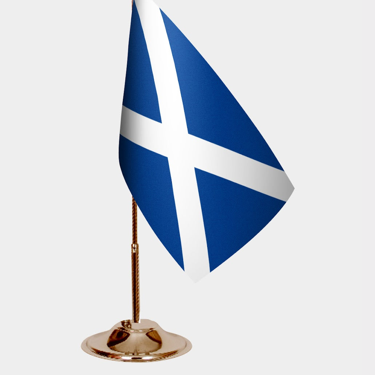 Scotland Gold Desk Flag - Premium Metal Stand