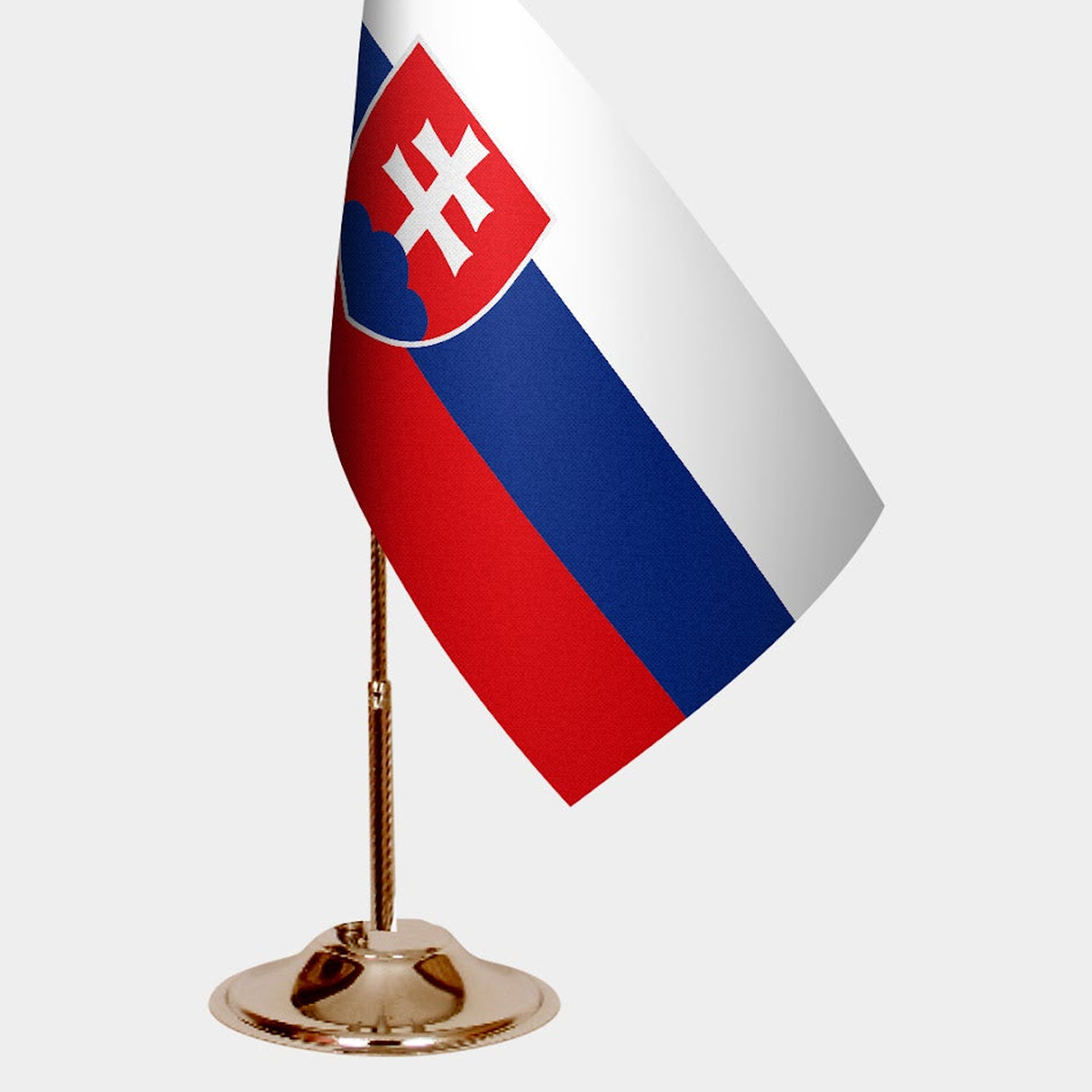 Slovakia Gold Desk Flag - Premium Metal Stand