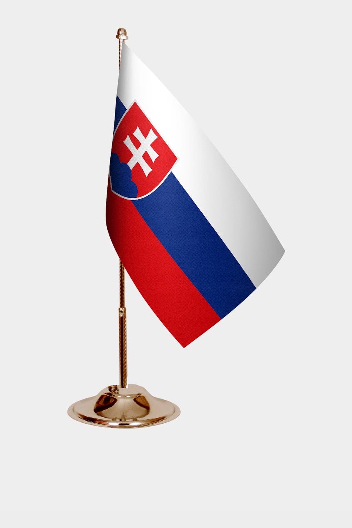 Slovakia Gold Desk Flag - Premium Metal Stand
