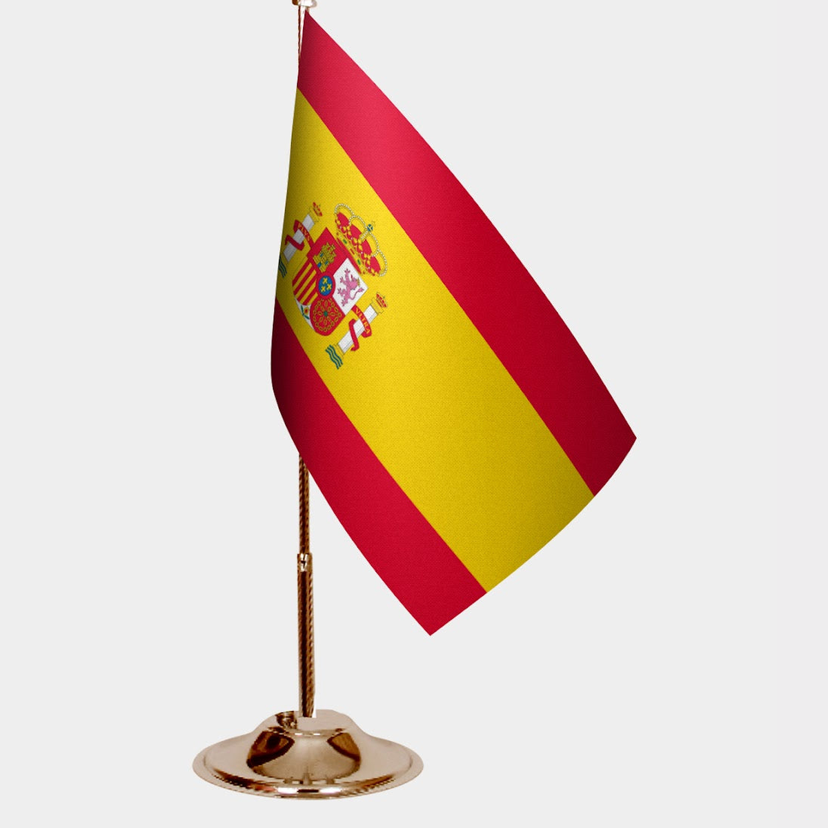 Spain Gold Desk Flag - Premium Metal Stand