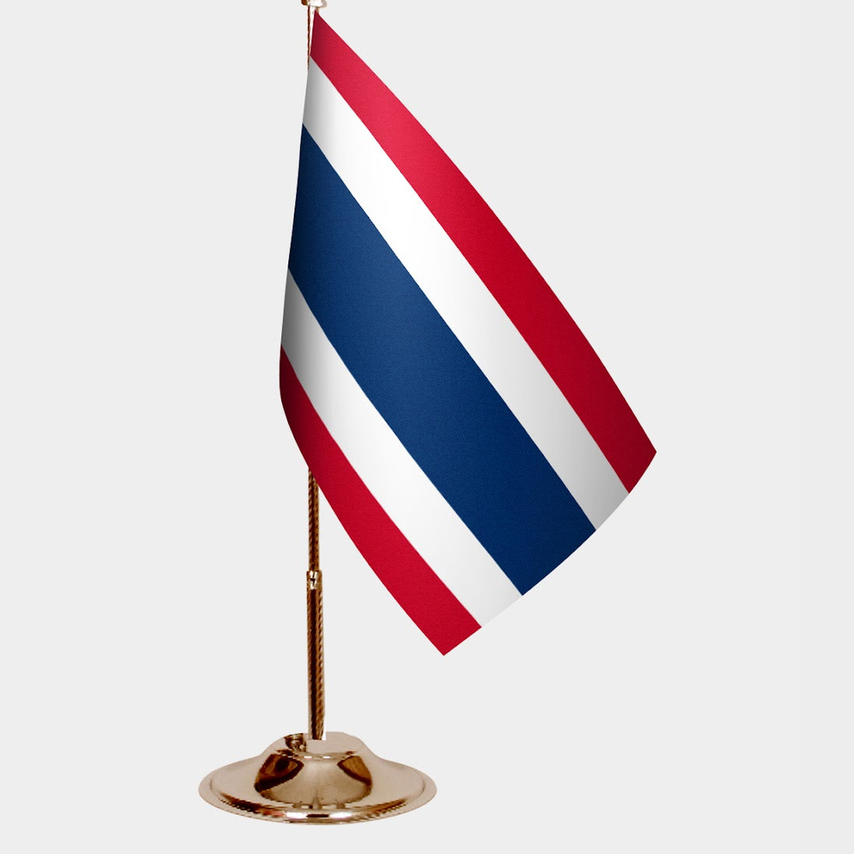 Thailand Gold Desk Flag - Premium Metal Stand