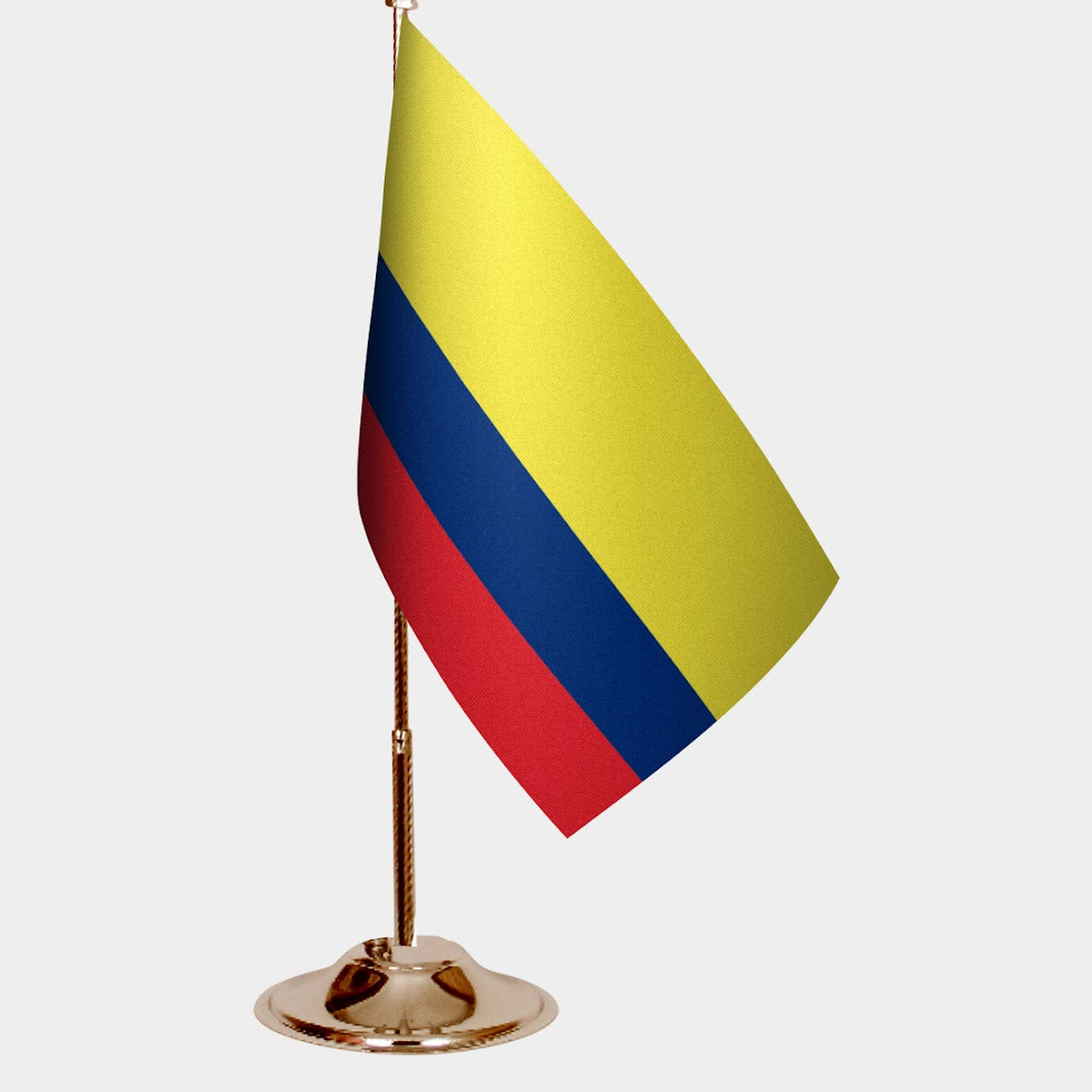 Colombia Gold Desk Flag - Premium Metal Stand