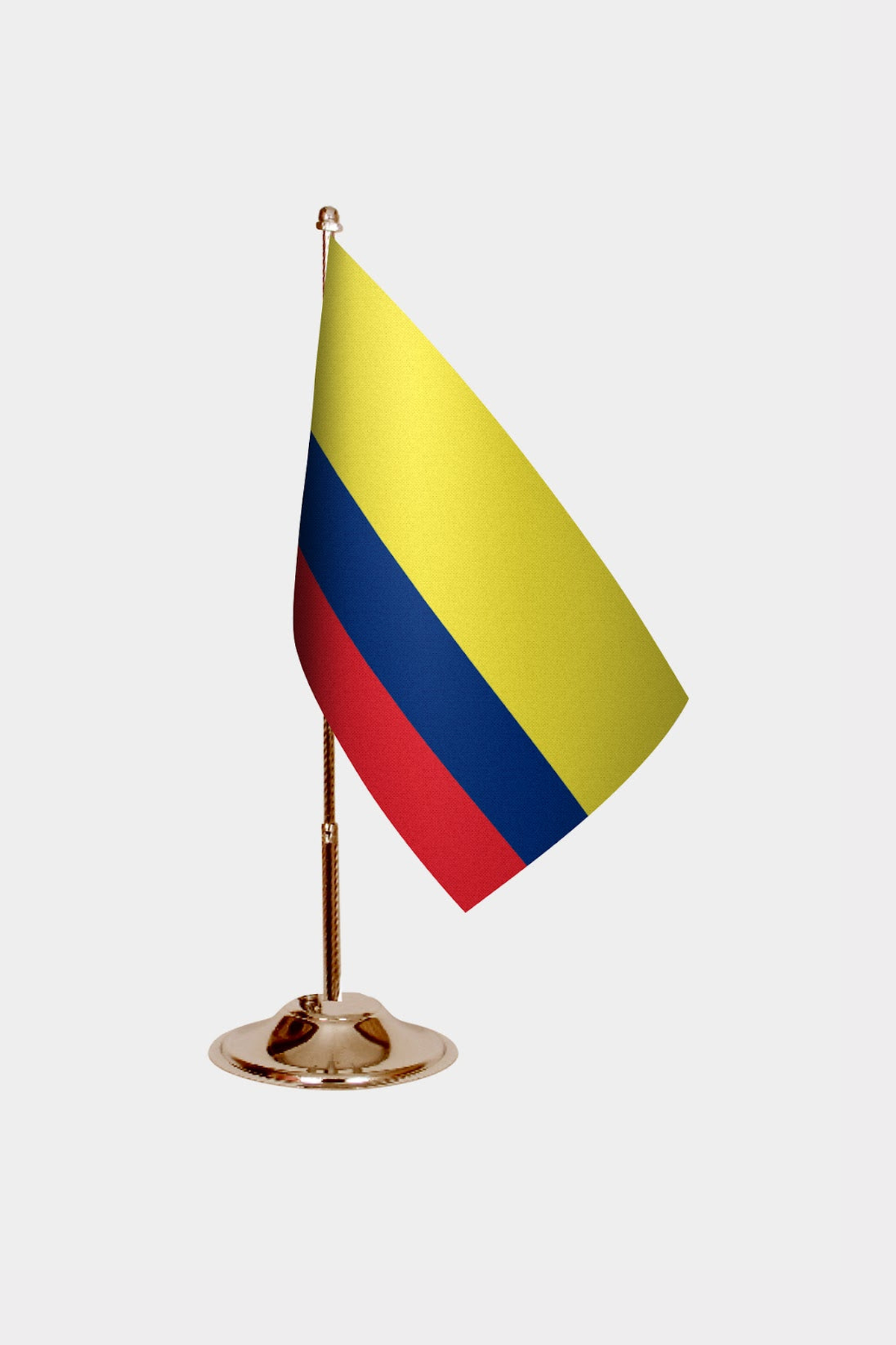 Colombia Gold Desk Flag - Premium Metal Stand