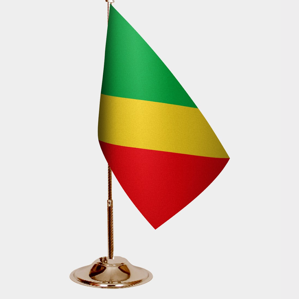 Congo Gold Desk Flag - Premium Metal Stand