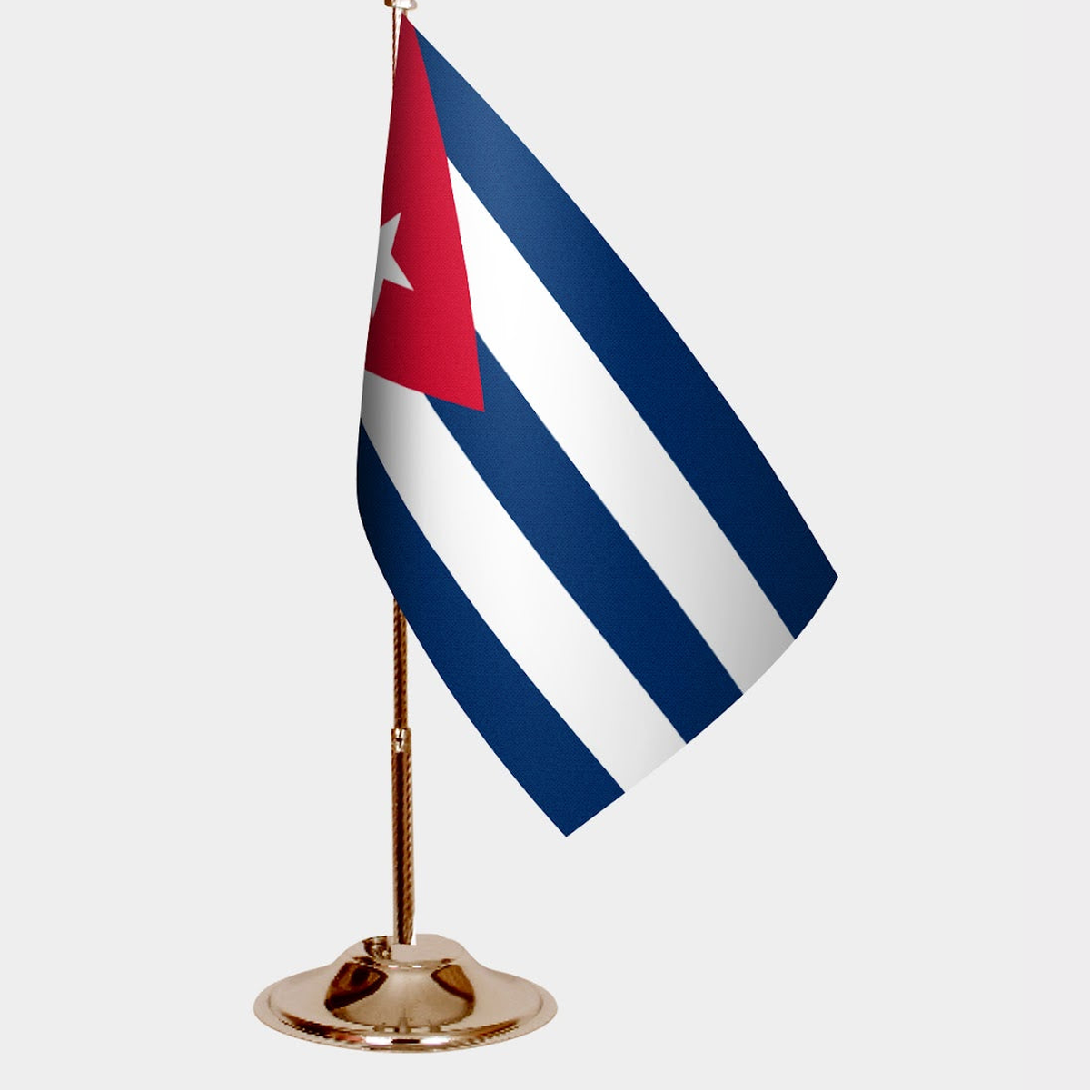Cuba Gold Desk Flag - Premium Metal Stand