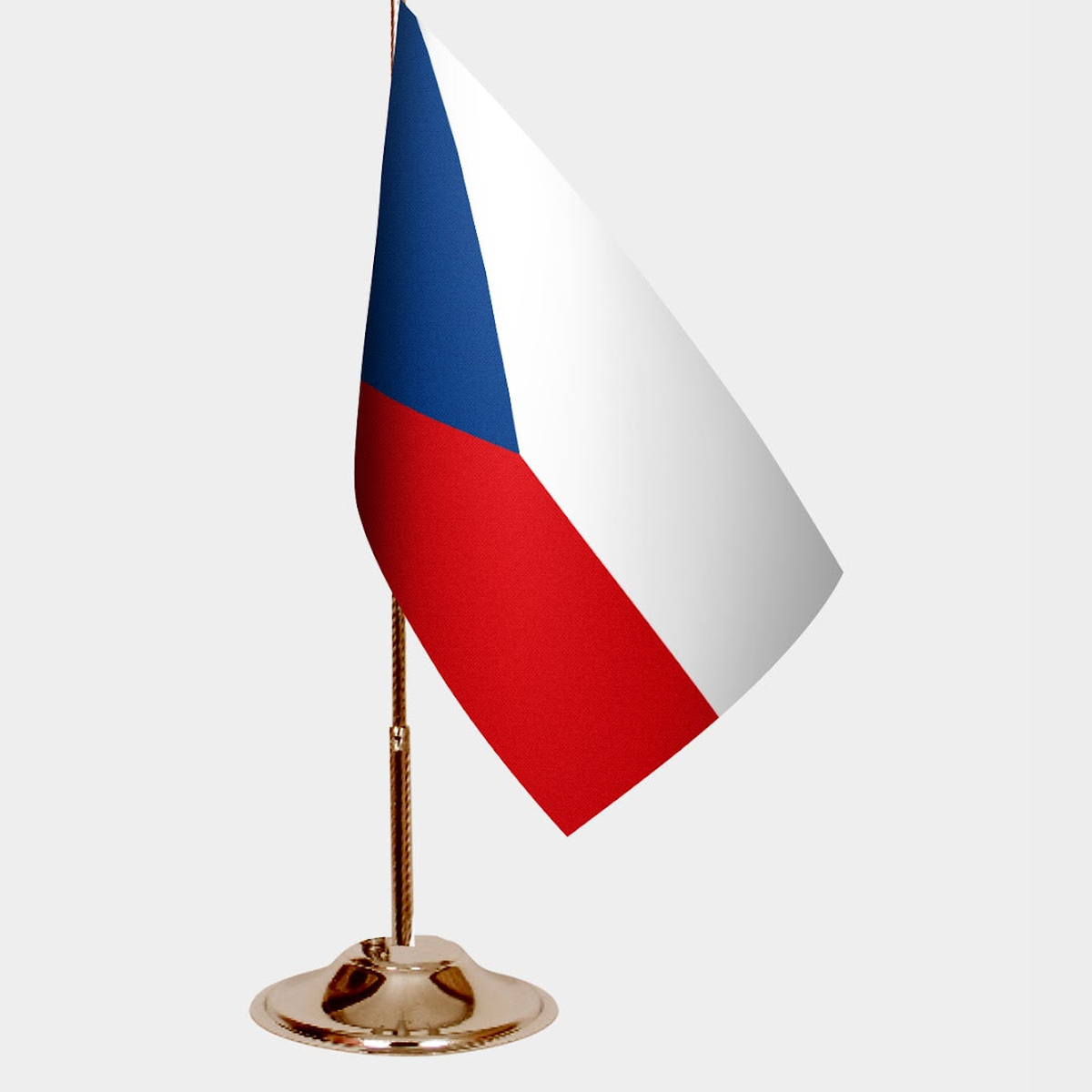 Czechoslovakia Gold Desk Flag - Premium Metal Stand
