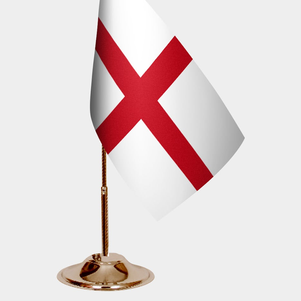 England Gold Desk Flag - Premium Metal Stand