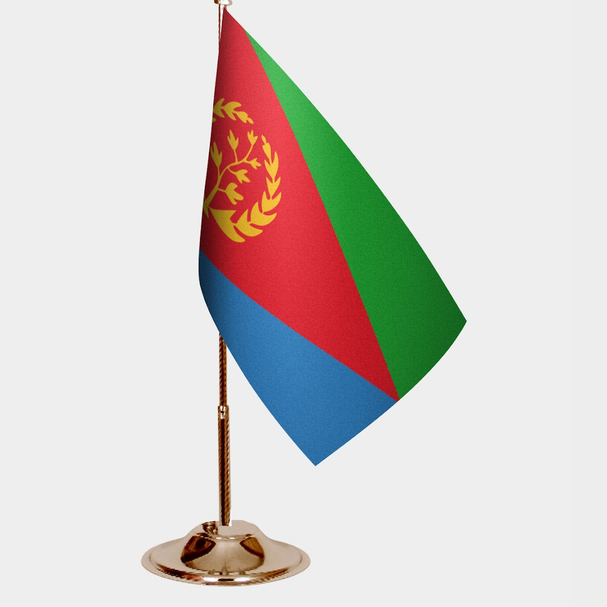 Eritrea Gold Desk Flag - Premium Metal Stand
