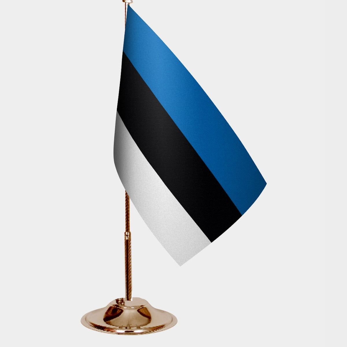 Estonia Gold Desk Flag - Premium Metal Stand