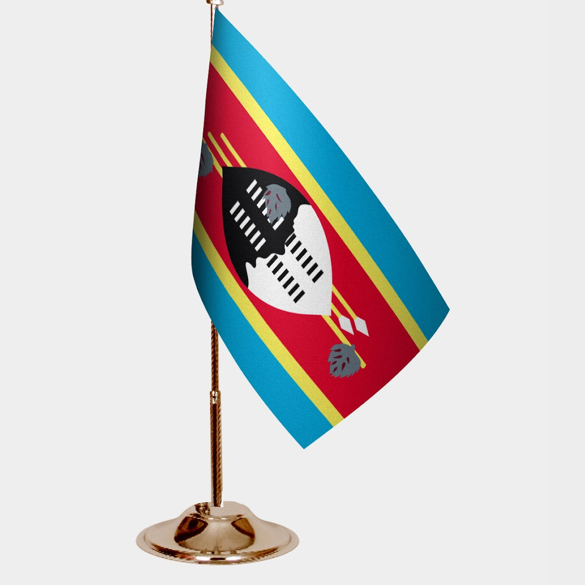 Esvatini Gold Desk Flag - Premium Metal Stand