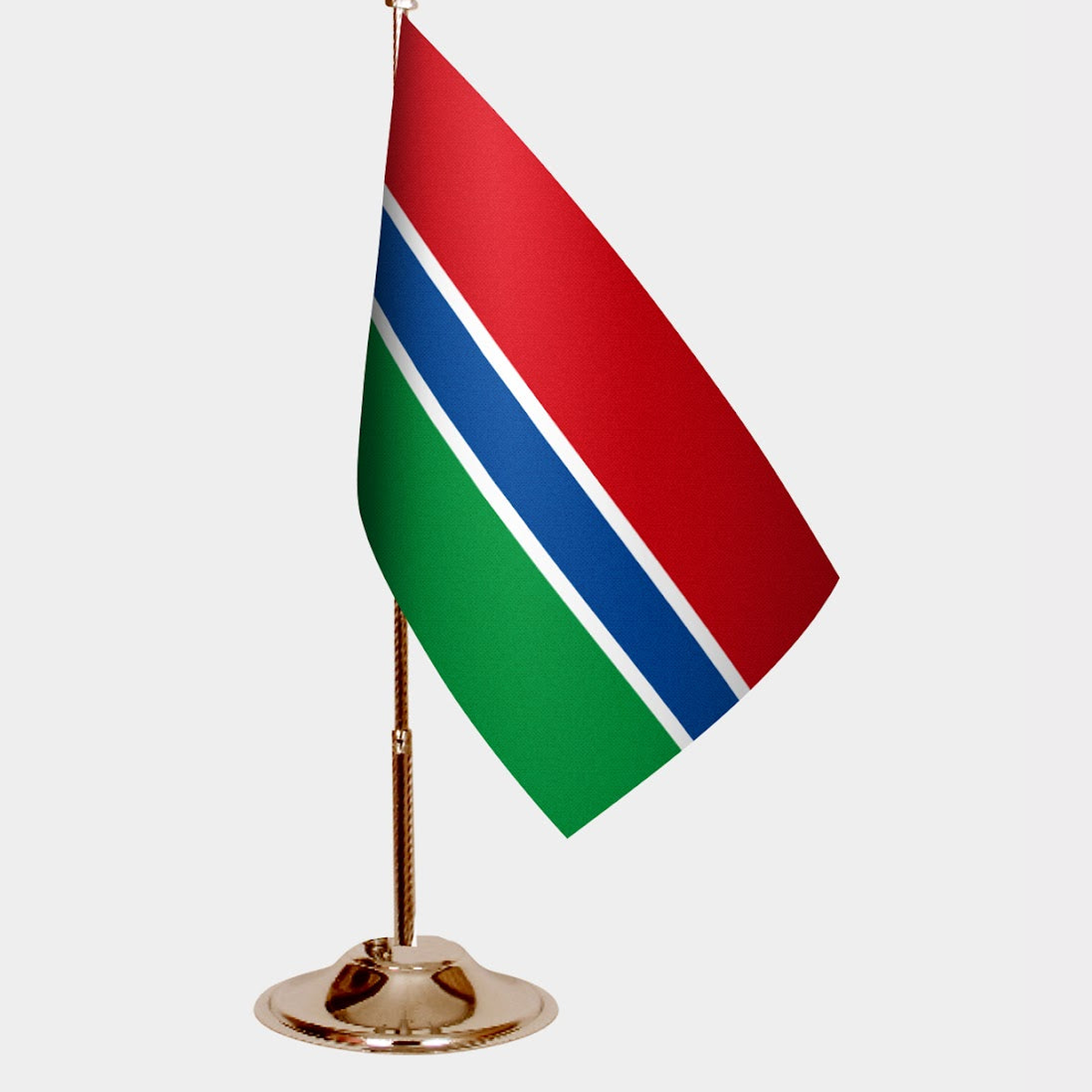 Gambia Gold Desk Flag - Premium Metal Stand
