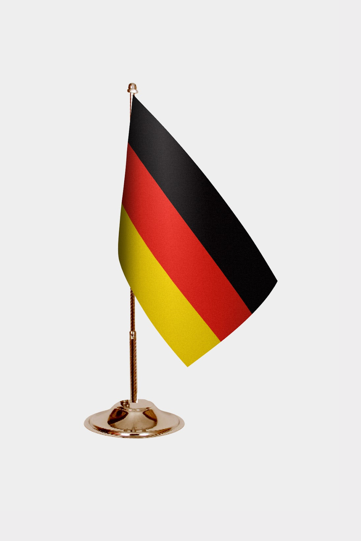 Germany Gold Desk Flag - Premium Metal Stand