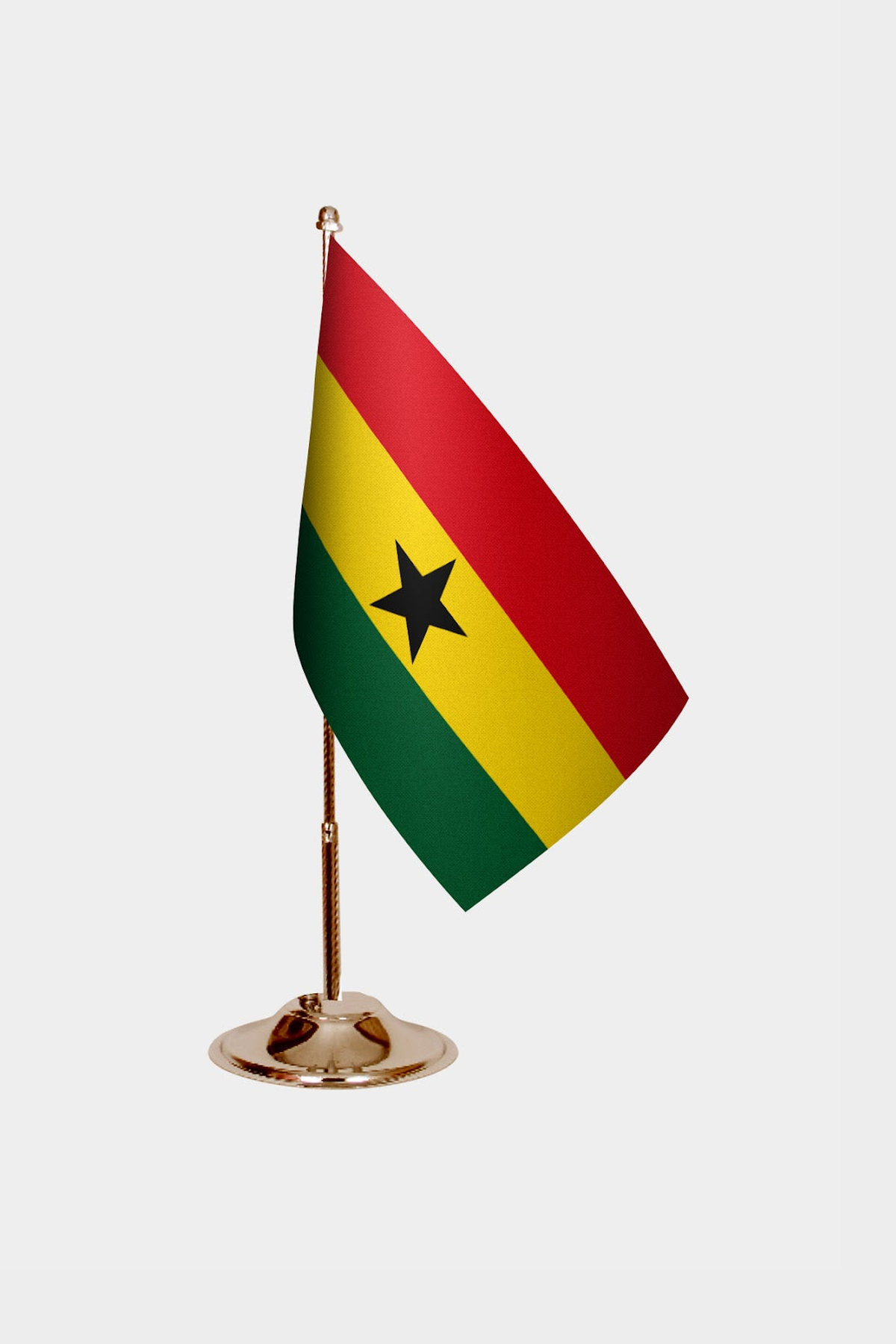 Ghana Gold Desk Flag - Premium Metal Stand