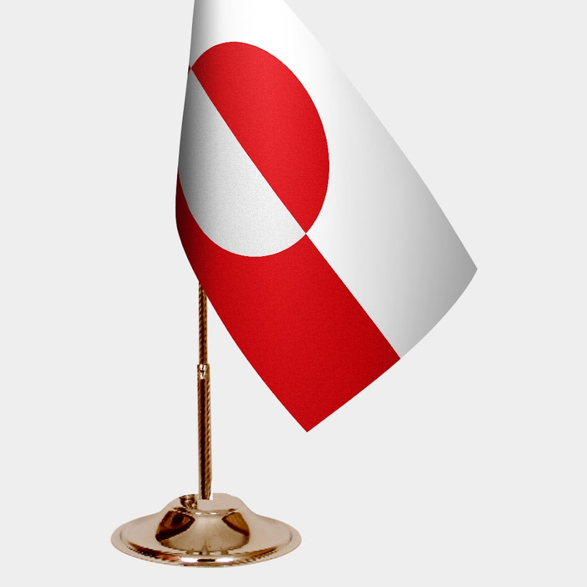 Greenland Gold Desk Flag - Premium Metal Stand