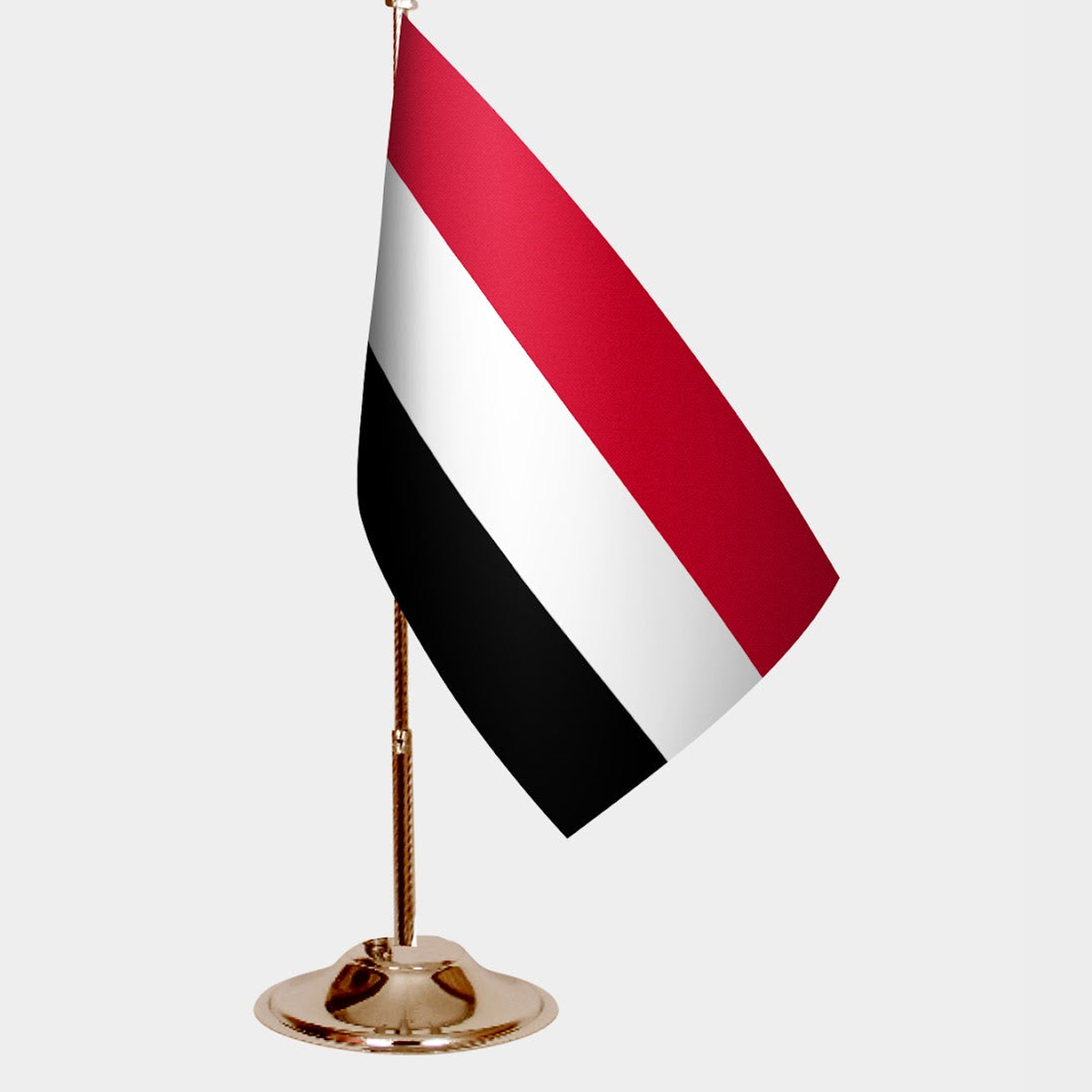 Yemen Gold Desk Flag - Premium Metal Stand