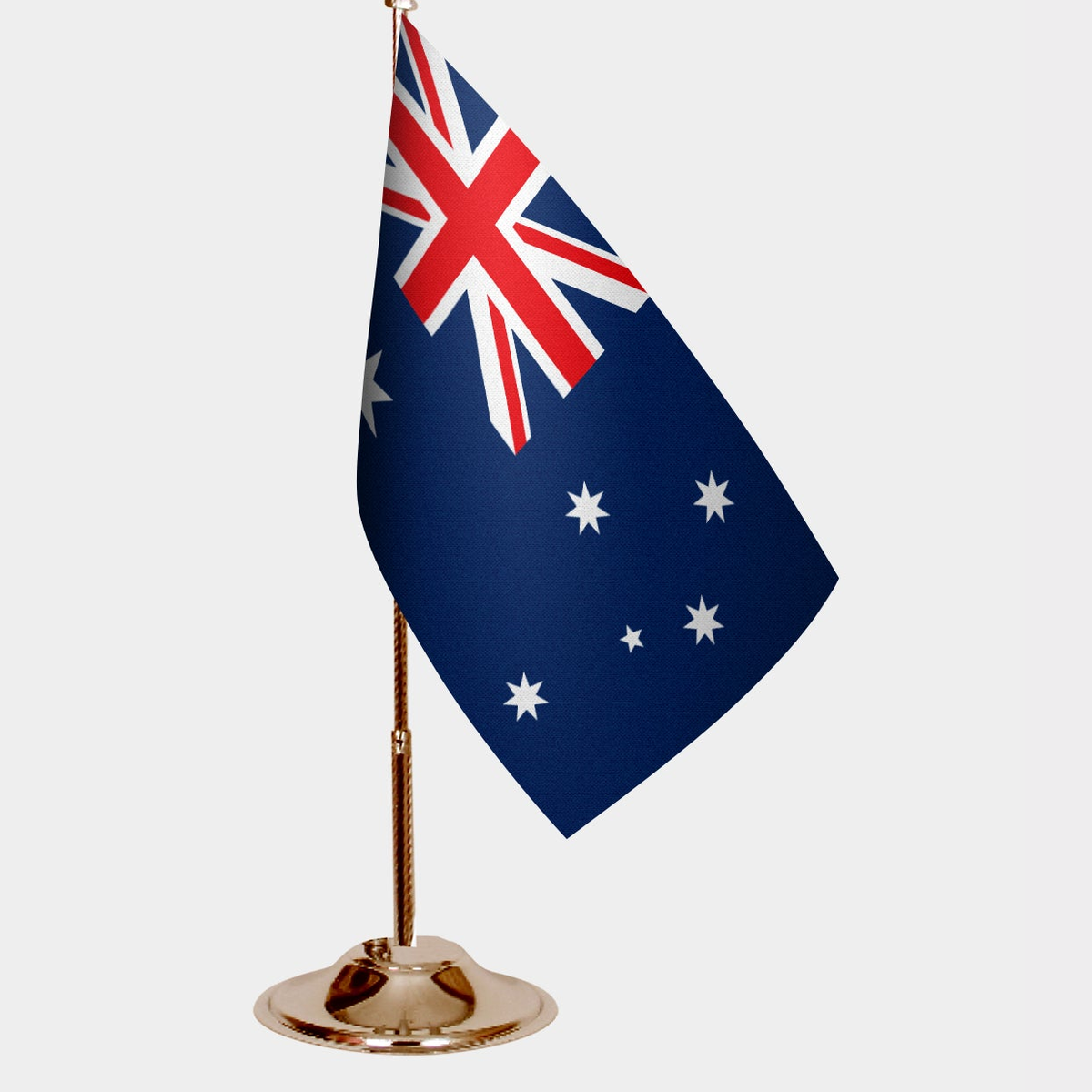 Australia Gold Desk Flag - Premium Metal Stand
