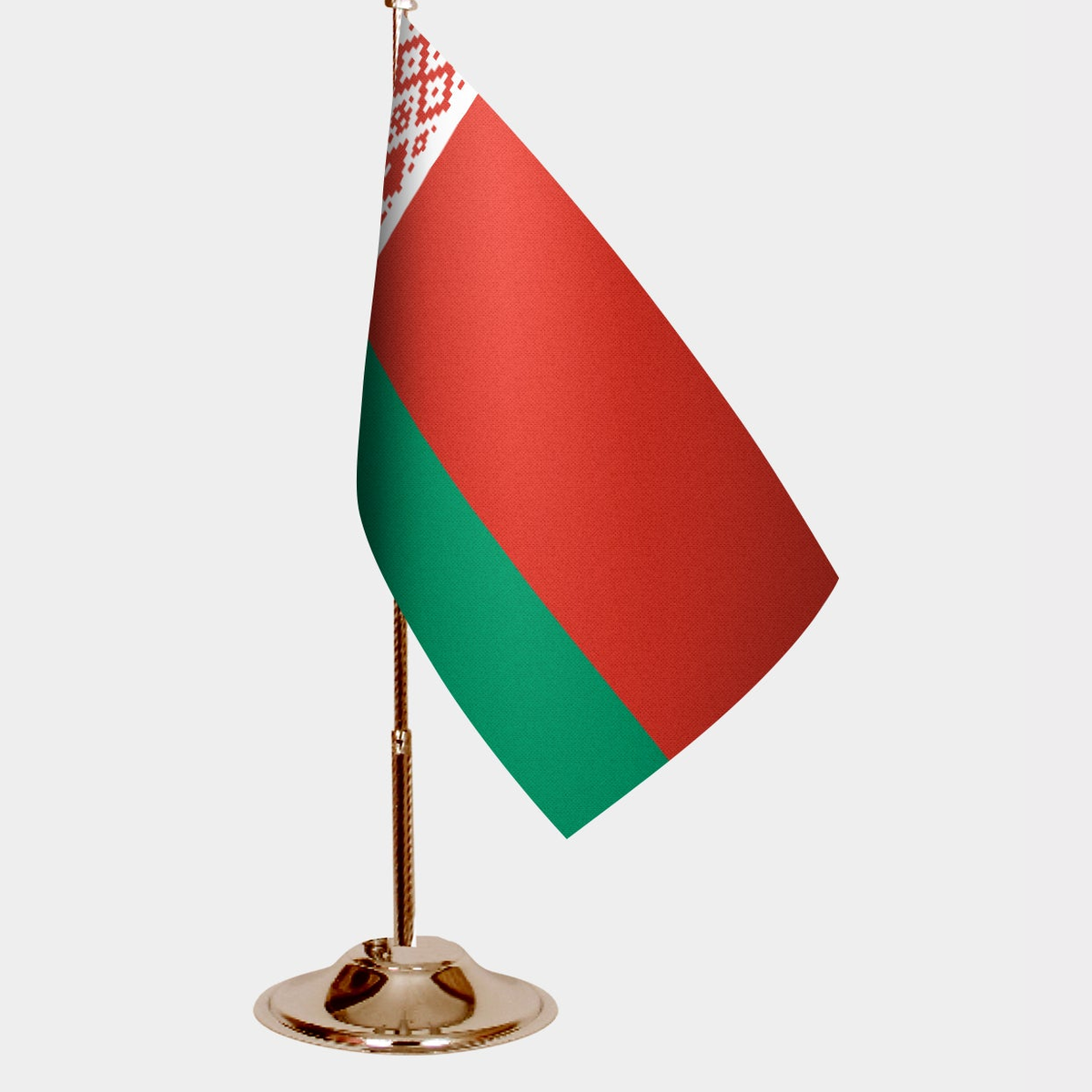 Belarus Gold Desk Flag - Premium Metal Stand
