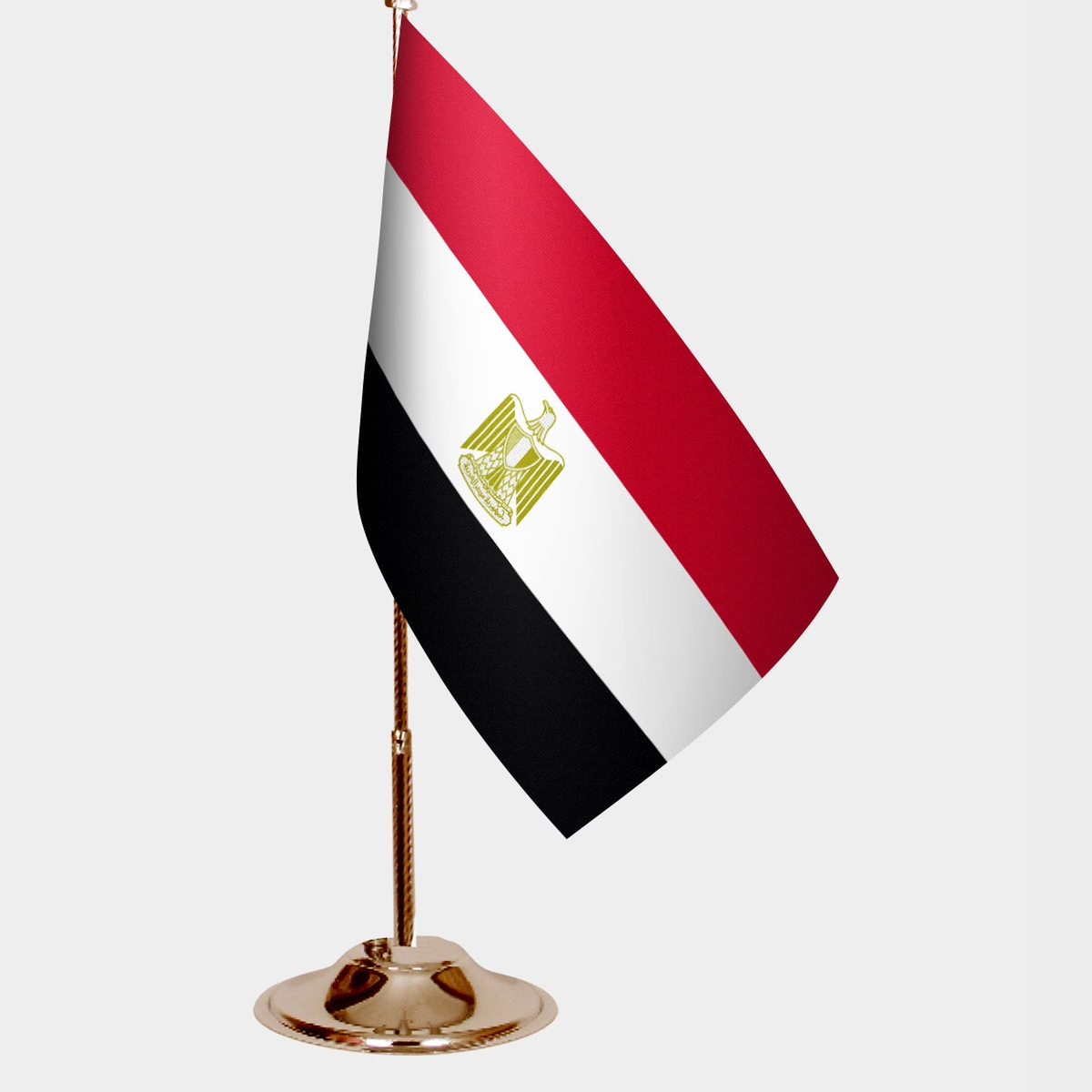 Egypt Gold Desk Flag - Premium Metal Stand
