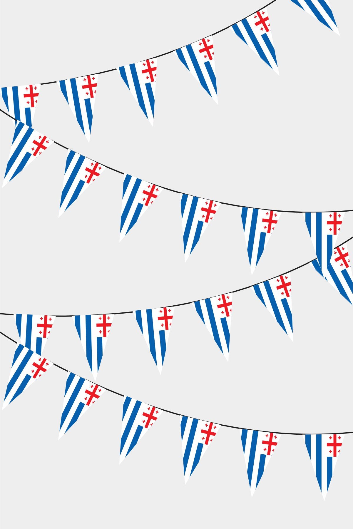 Adjara Autonomous Republic Triangular Flag Bunting - 50 Meters Premium Pennant Flags for Party Decoration | Professional Quality Raschel Fabric