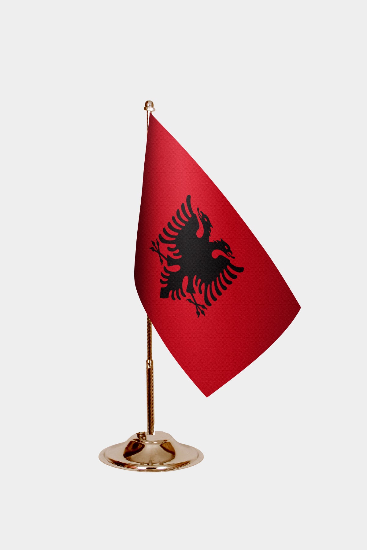 Albania Gold Desk Flag - Premium Metal Stand