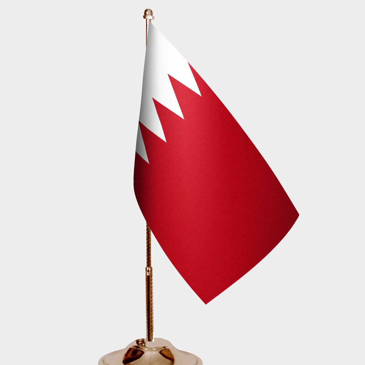 Bahrain Gold Desk Flag - Premium Metal Stand