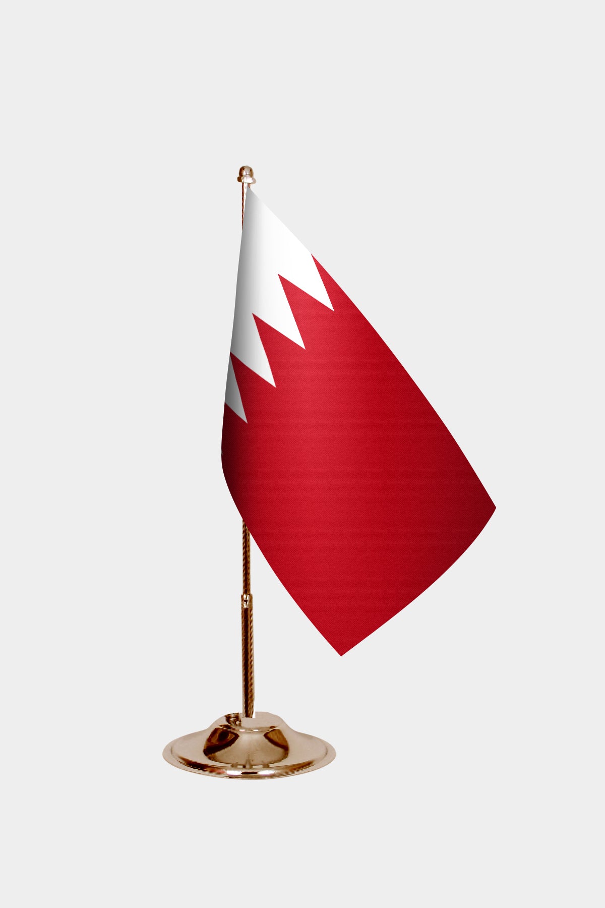 Bahrain Gold Desk Flag - Premium Metal Stand