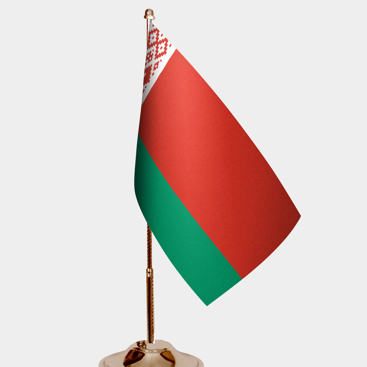 Belarus Gold Desk Flag - Premium Metal Stand