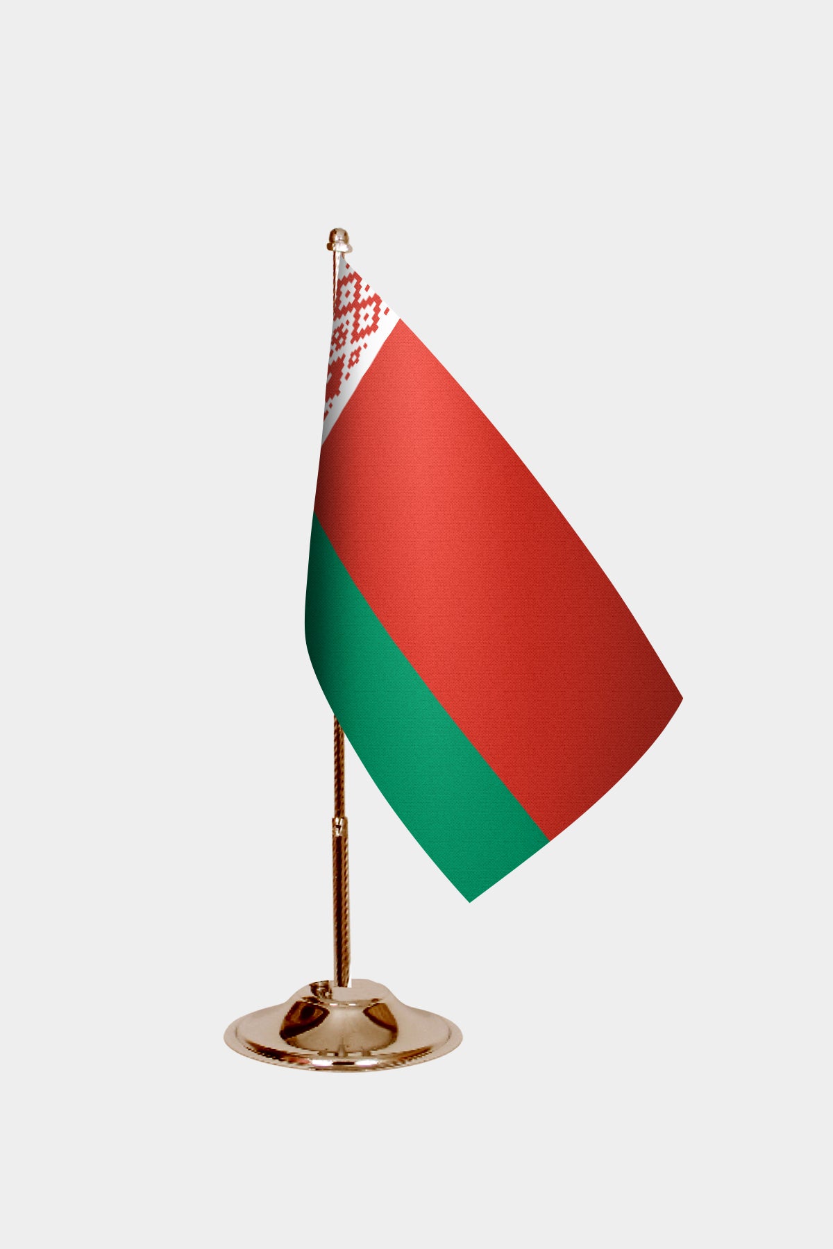 Belarus Gold Desk Flag - Premium Metal Stand