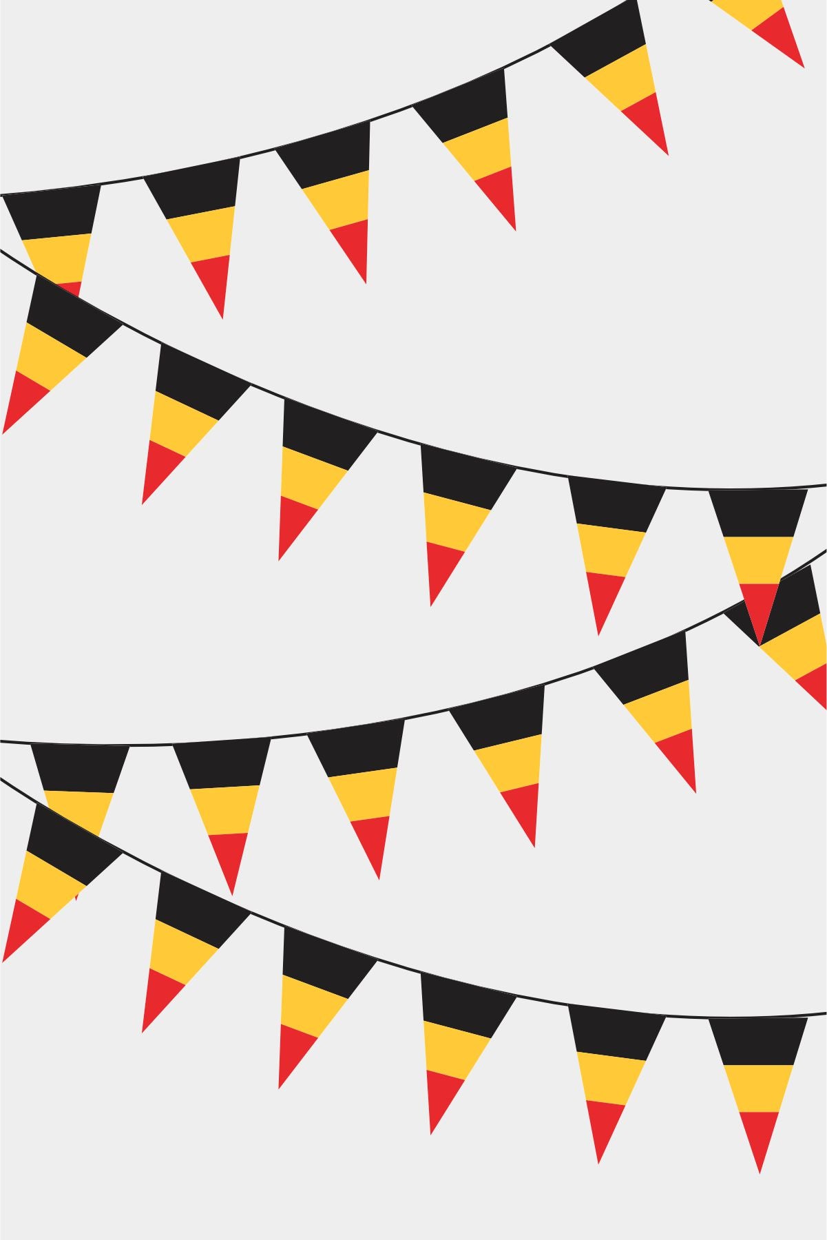 Belgium Triangular Flag Bunting - 50 Meters Premium Pennant Flags for Party Decoration | Professional Quality Raschel Fabric