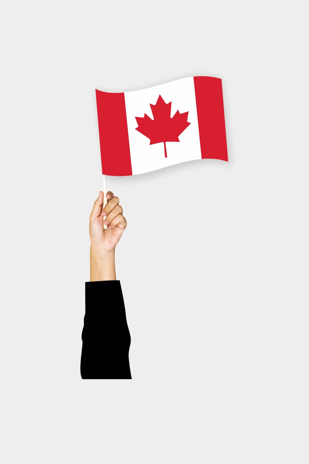 Canada handheld flag on stick - durable polyester country flag for events and parades