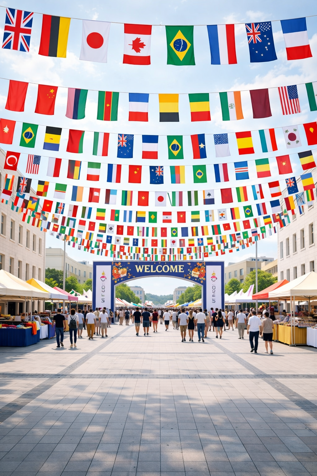 Rectangular Flag Bunting Detail - Premium Raschel Fabric Close-up