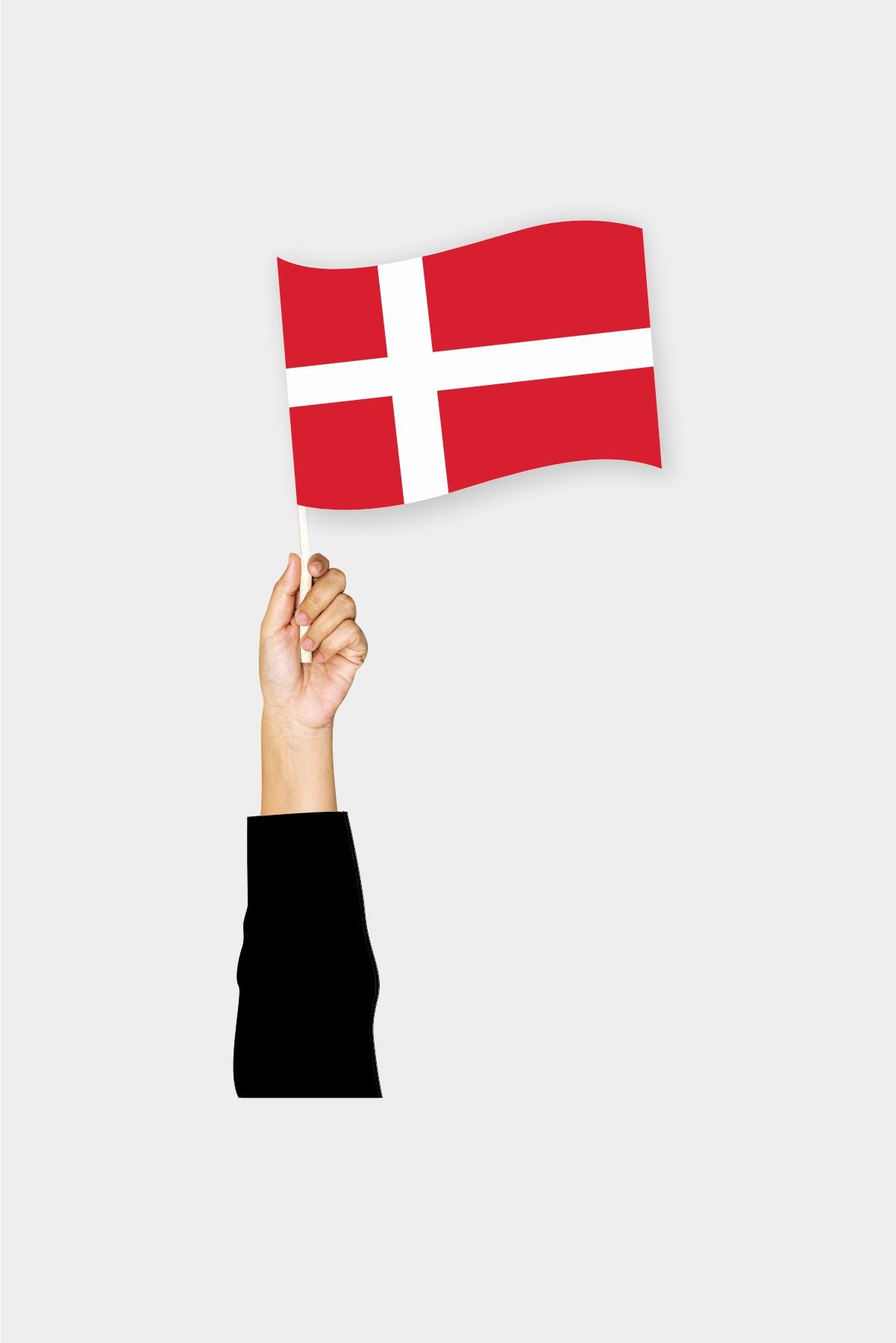 Denmark handheld flag on stick - durable polyester country flag for events and parades