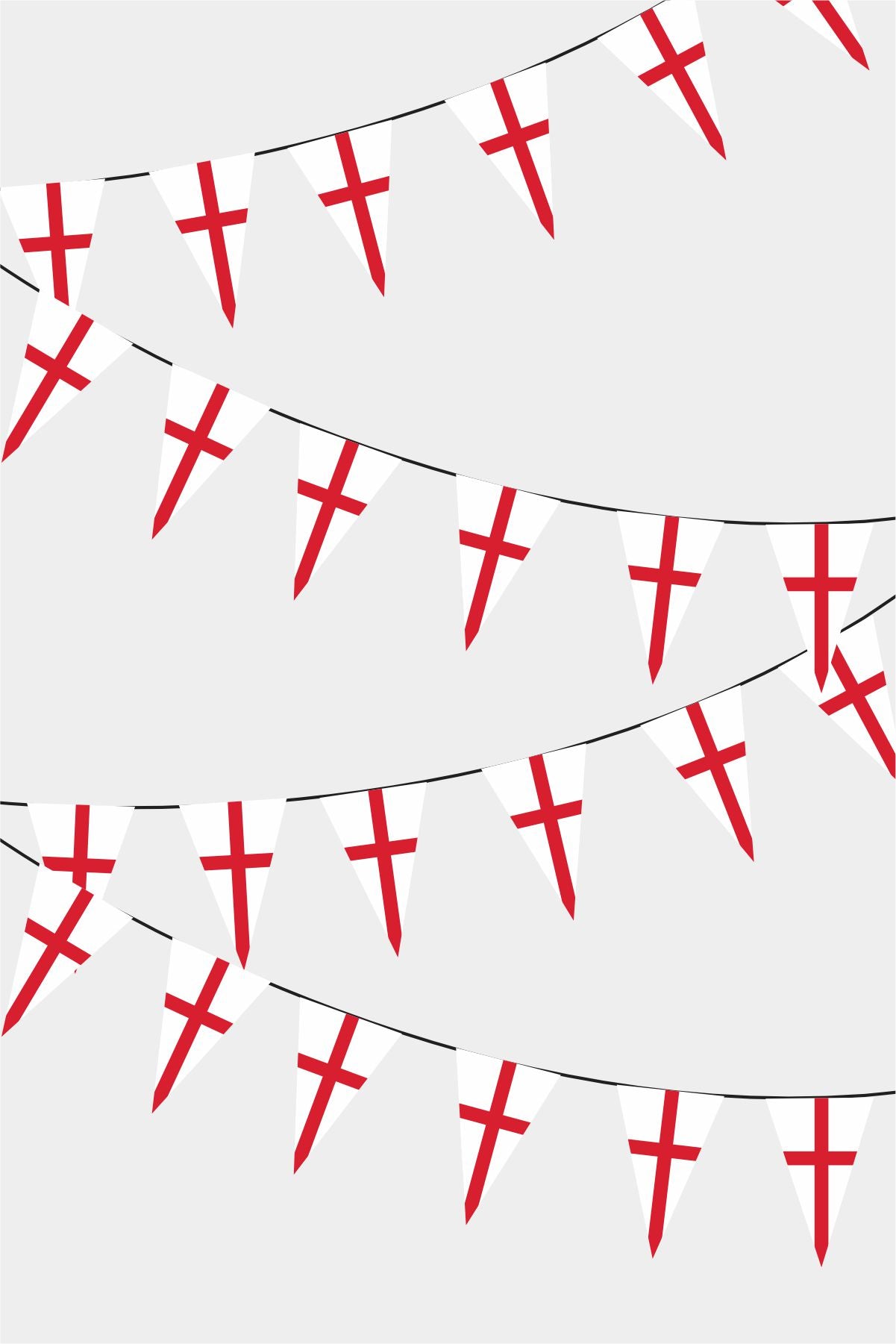 England Triangular Flag Bunting - 50 Meters Premium Pennant Flags for Party Decoration | Professional Quality Raschel Fabric