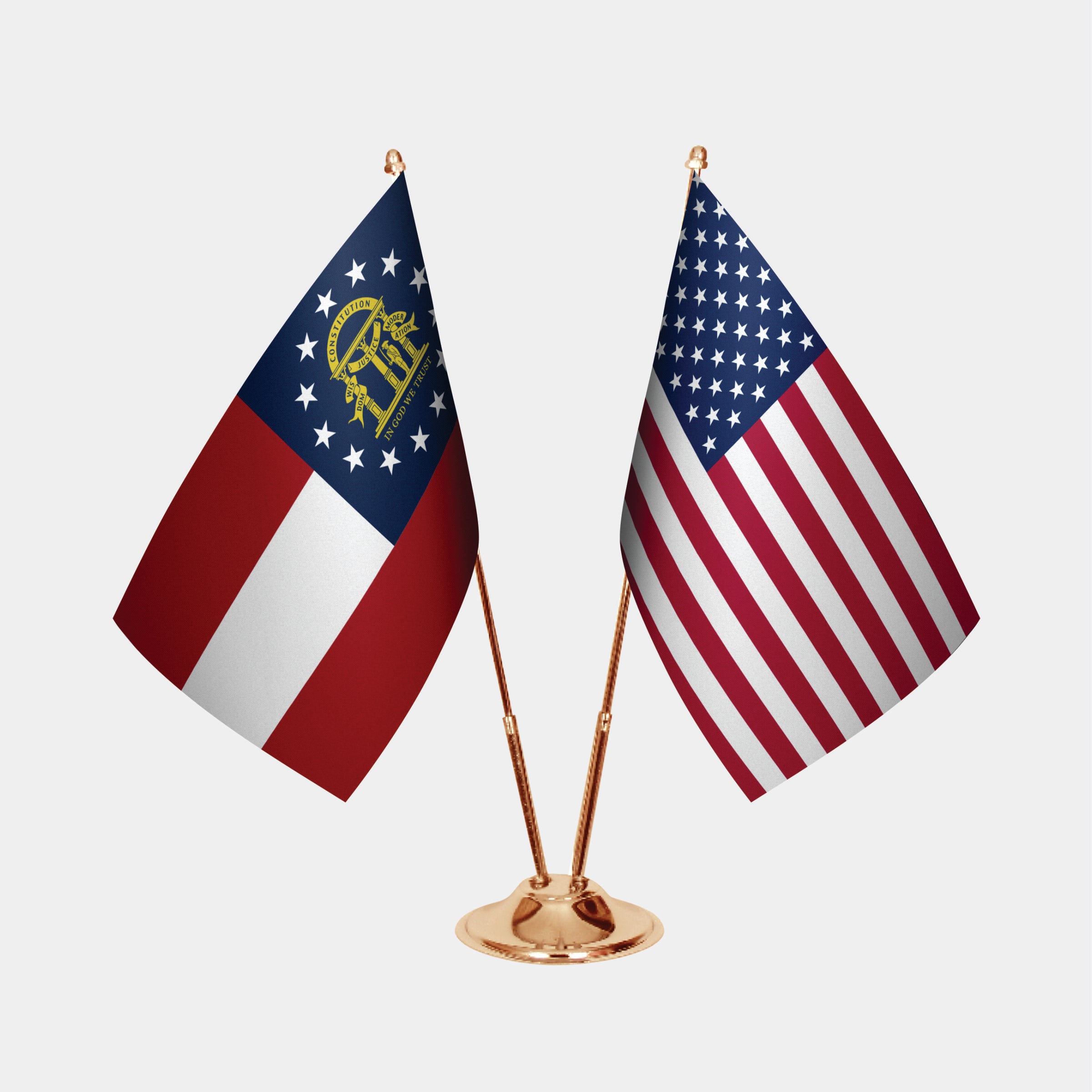 Georgia & U.S. Desk Flag Set