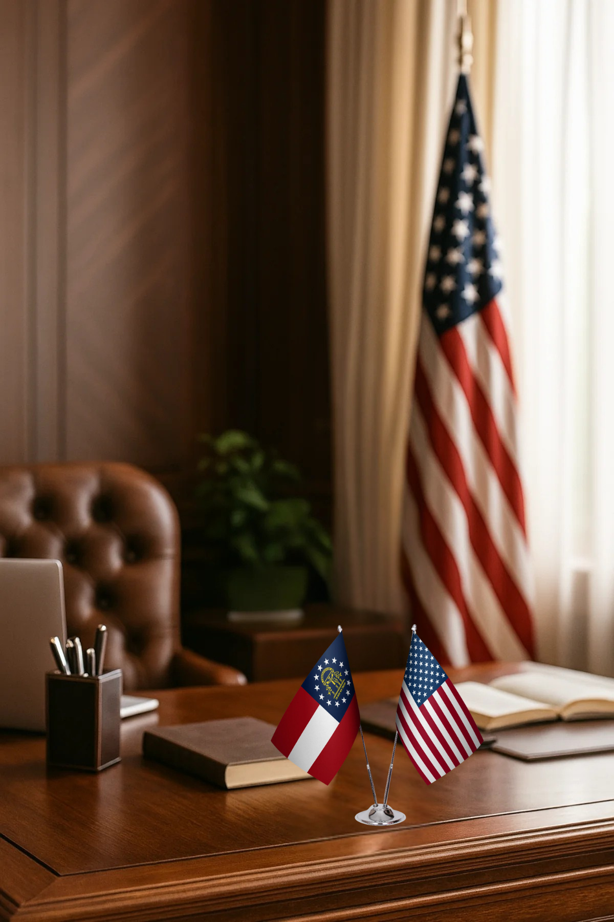 Georgia Gold Desk Flag