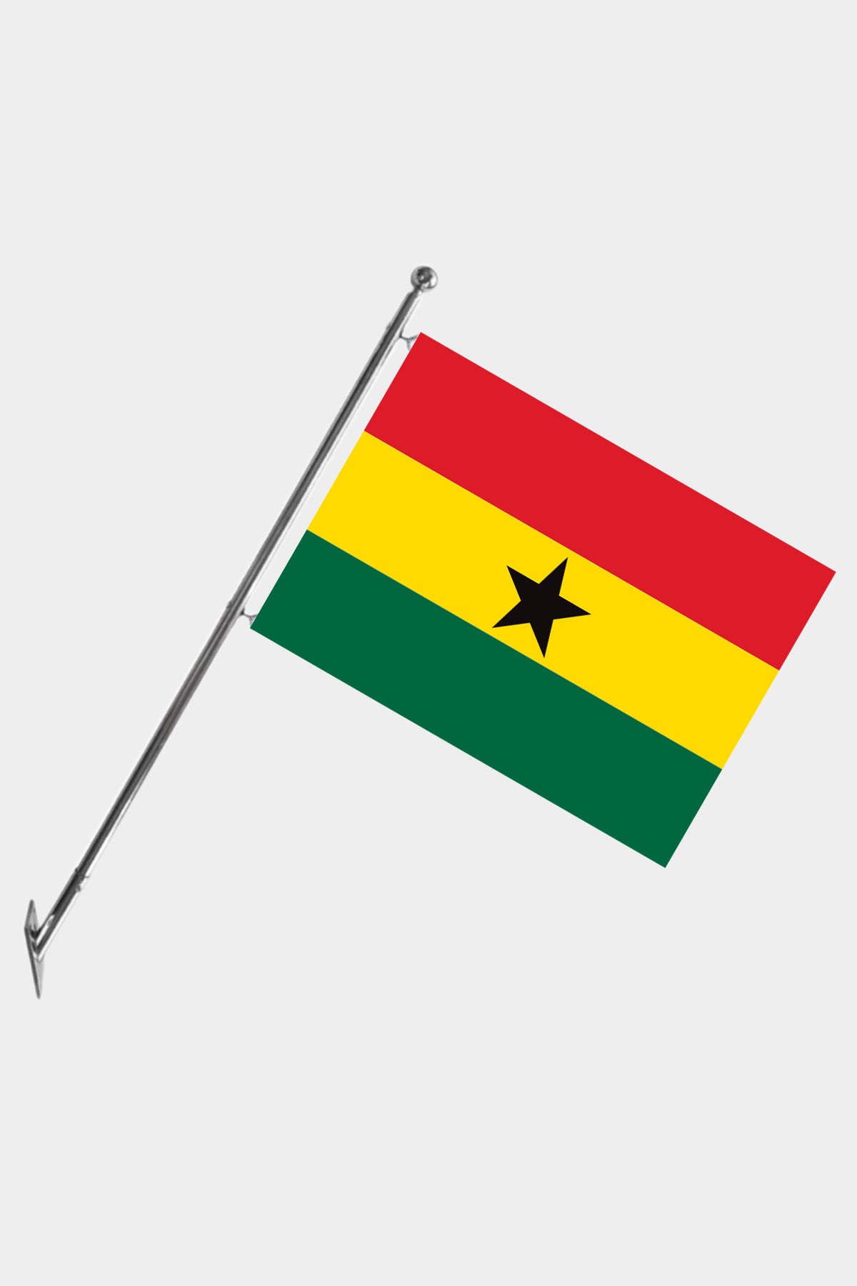 Ghana Wall-Mounted Telescopic Flagpole Set — Polyester