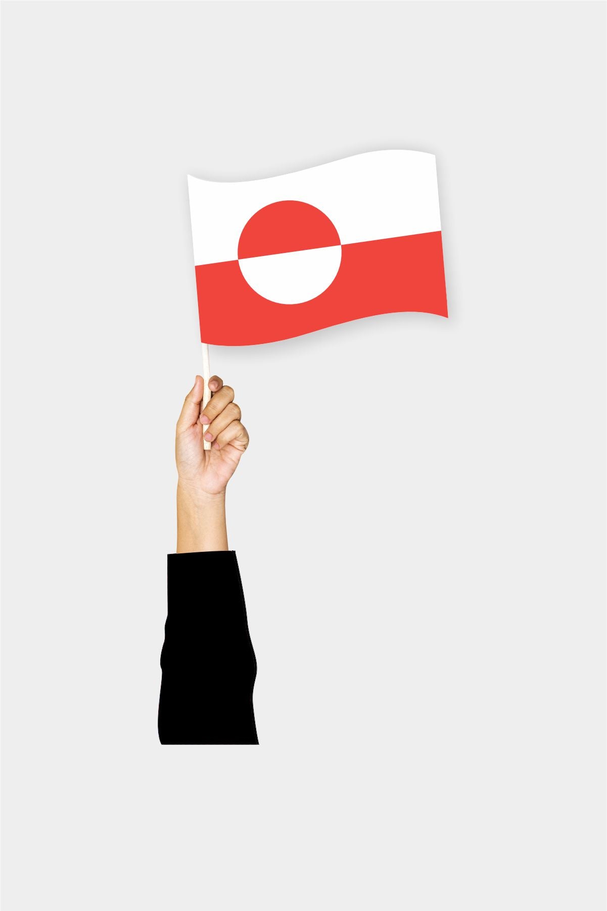 Greenland handheld flag on stick - durable polyester country flag for events and parades