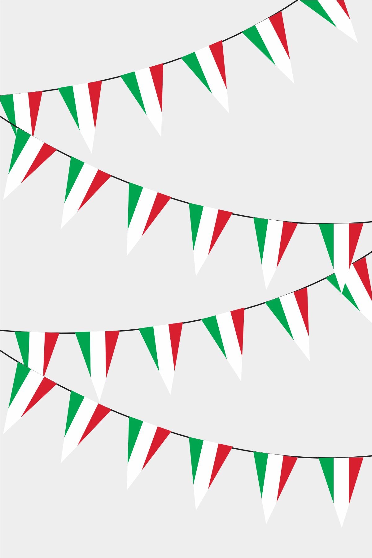 Hungary Triangular Flag Bunting - 50 Meters Premium Pennant Flags for Party Decoration | Professional Quality Raschel Fabric