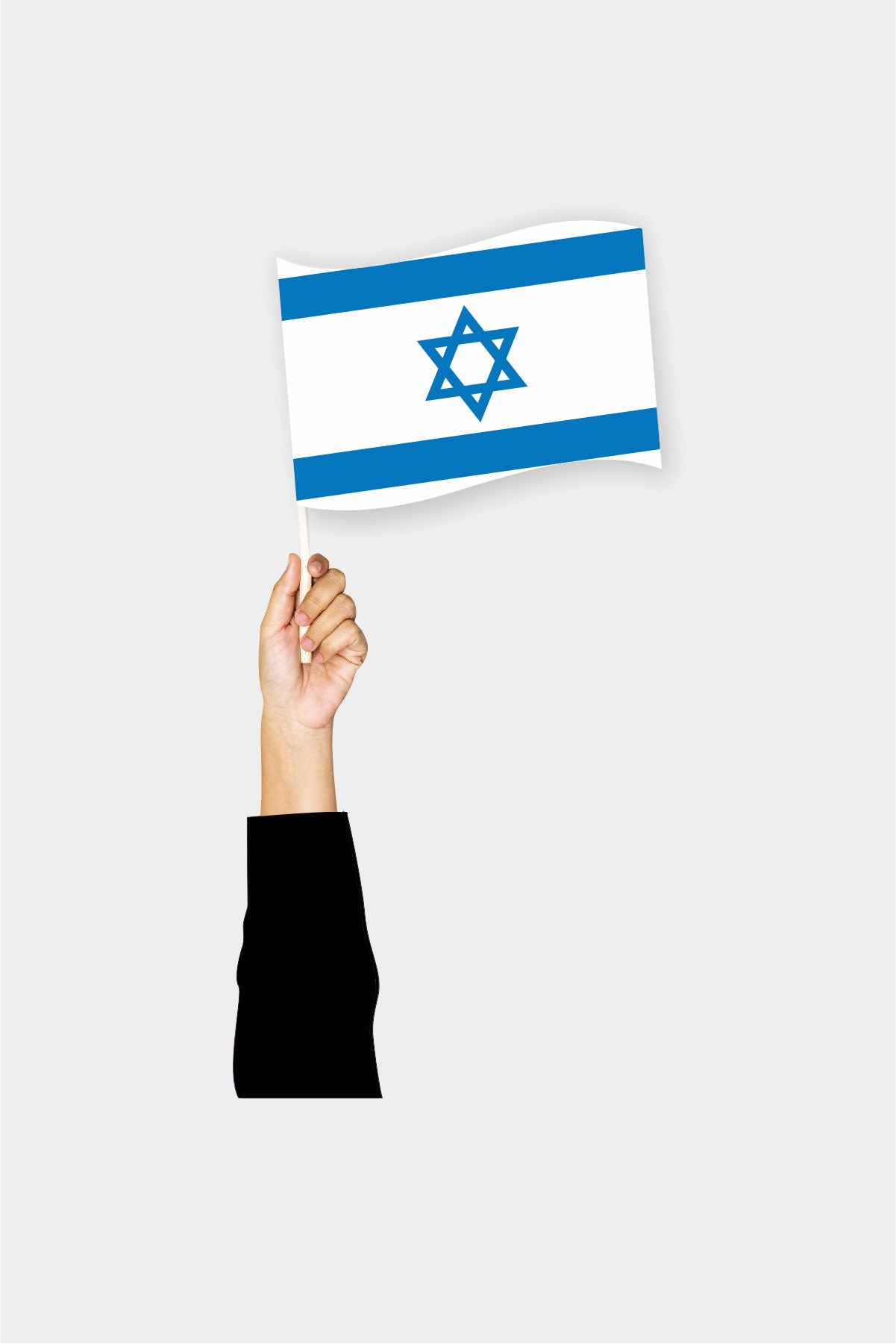 Israel handheld flag on stick - durable polyester country flag for events and parades