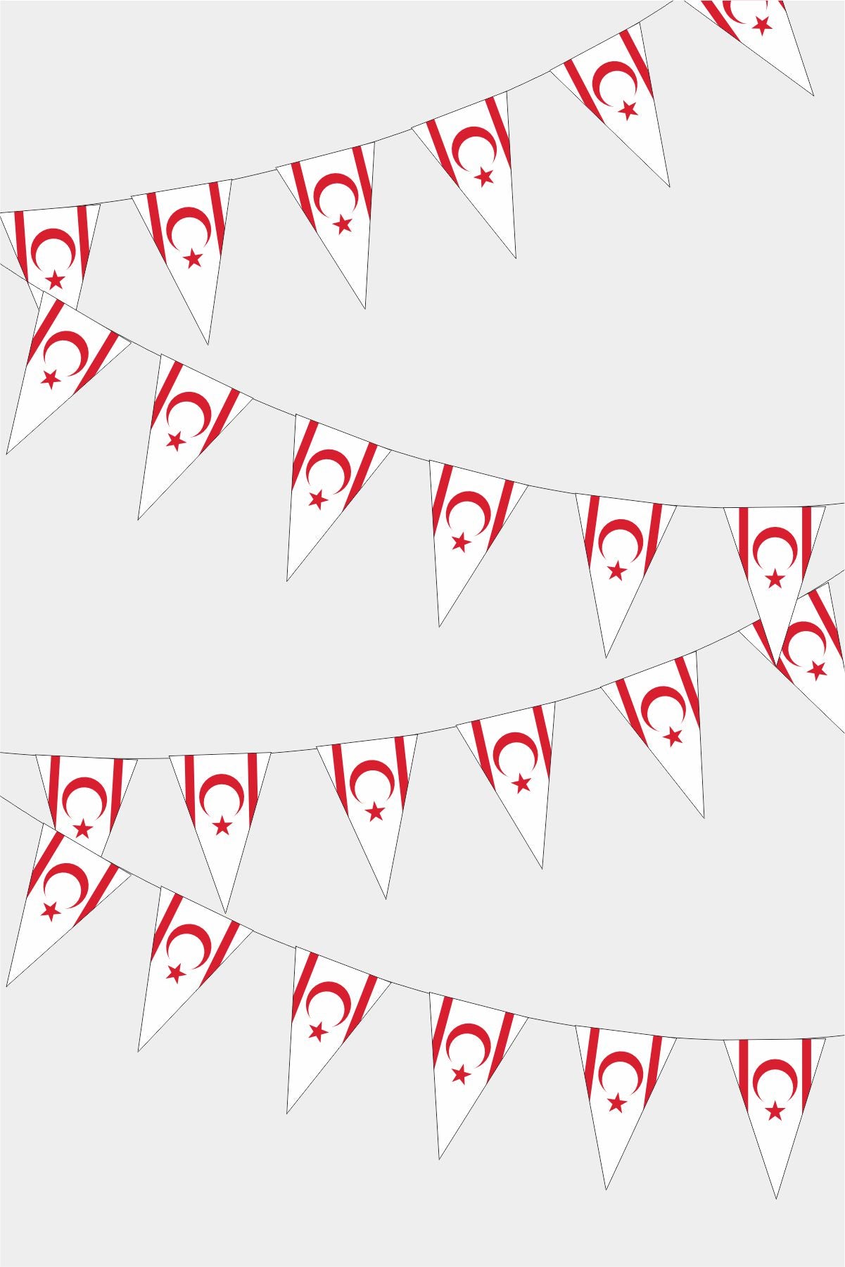 Kktc Triangular Flag Bunting - 50 Meters Premium Pennant Flags for Party Decoration | Professional Quality Raschel Fabric