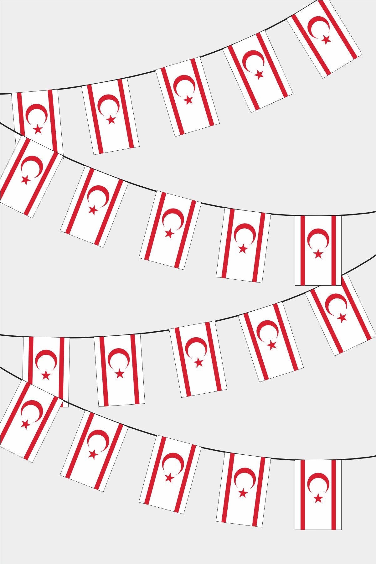 Kktc Rectangular Flag Bunting - 50 Meters Premium String Flags for Party Decoration | Professional Quality Raschel Fabric