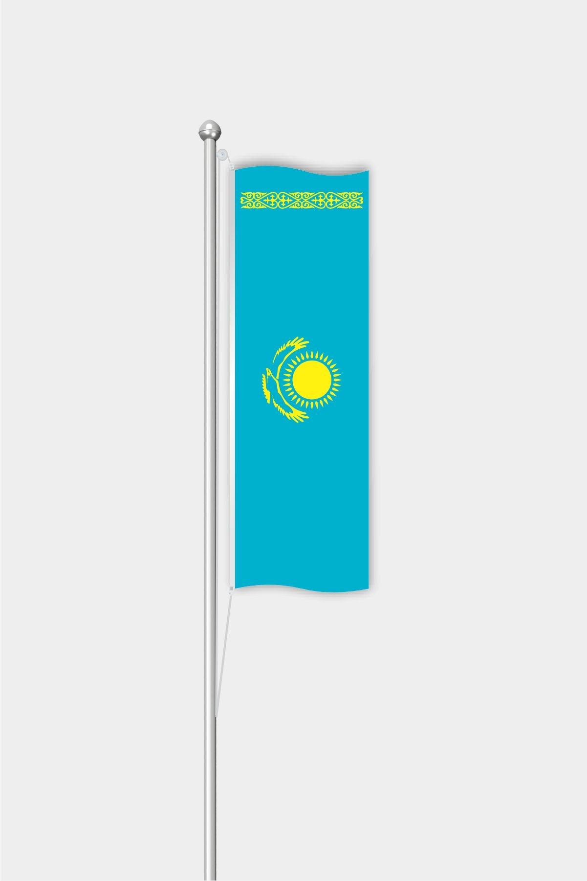 Outdoor Vertical Kazakhstan Flag — Polyester