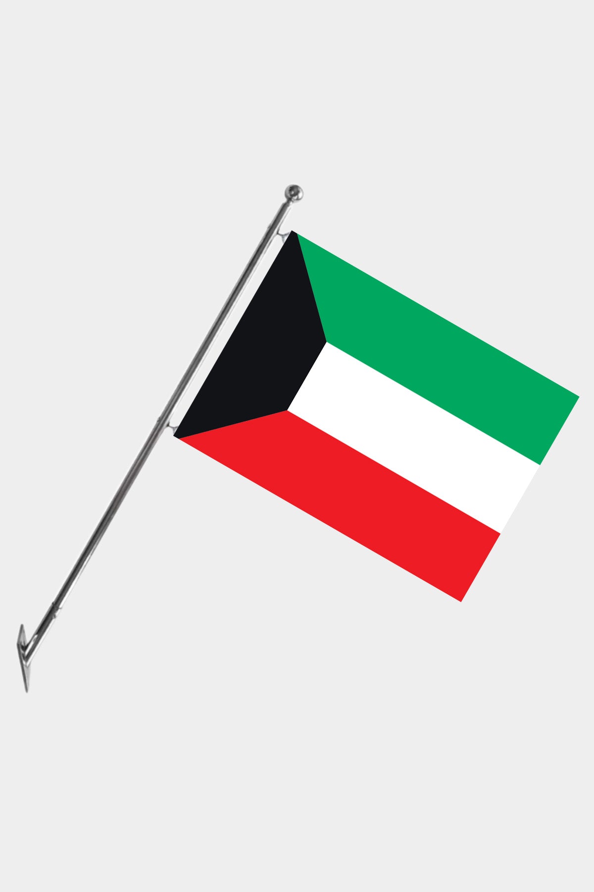 Kuwait Wall-Mounted Telescopic Flagpole Set — Polyester
