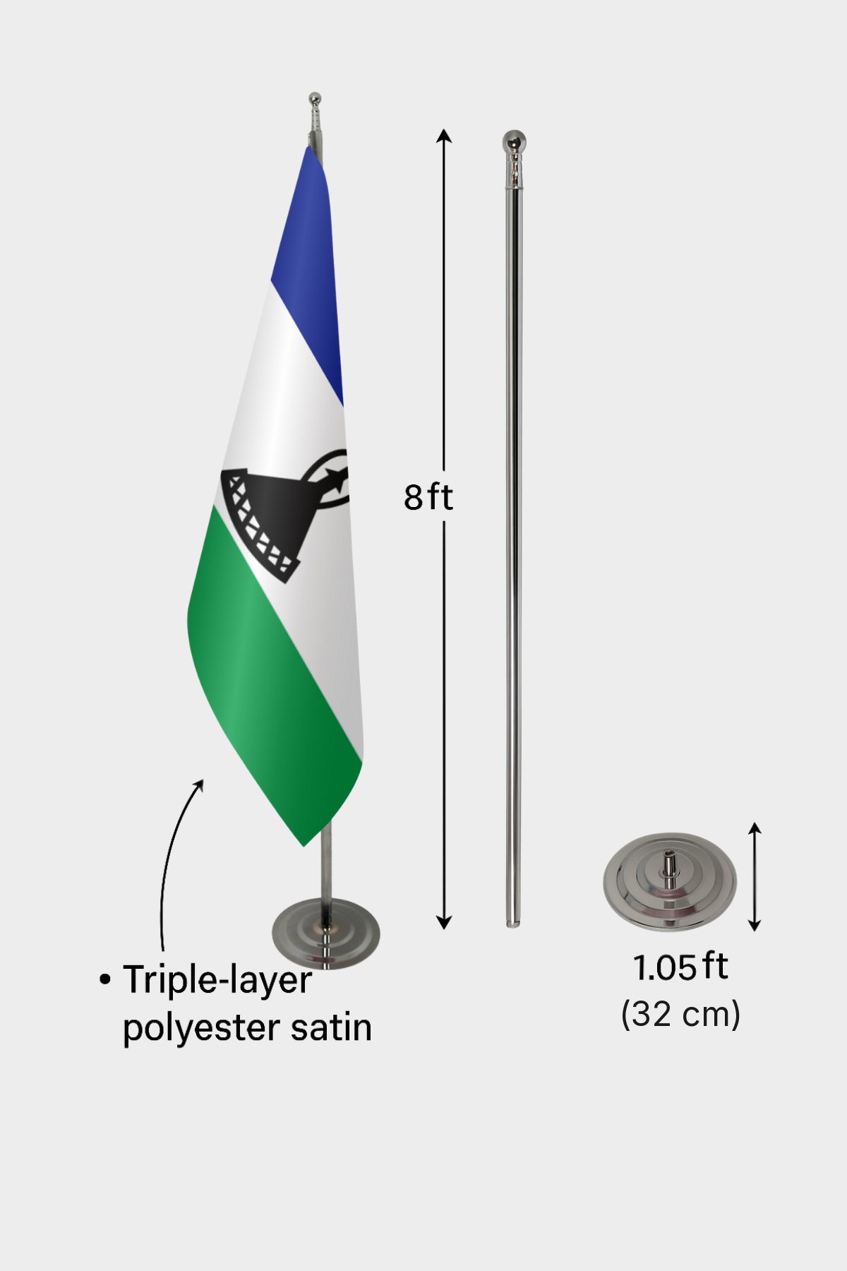 Lesotho Makam Bayrağı — Tören Sunumu