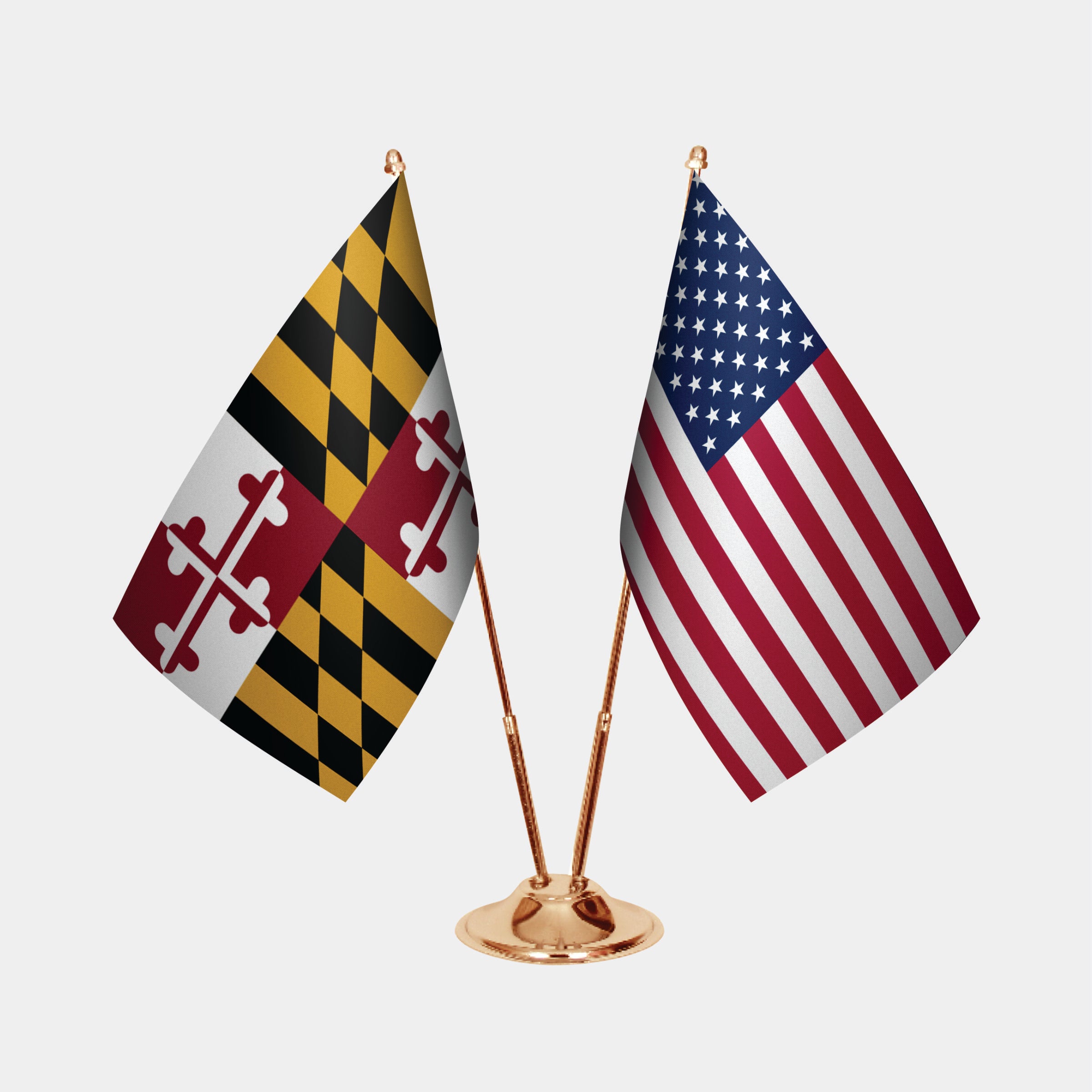 Maryland & U.S. Desk Flag Set