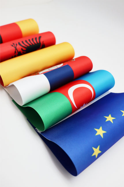 Switzerland Desk Flag - Premium Double-Layer Satin with Chrome L-Shaped Stand | Professional Quality Country Desk Flag for Government Offices and Institutions